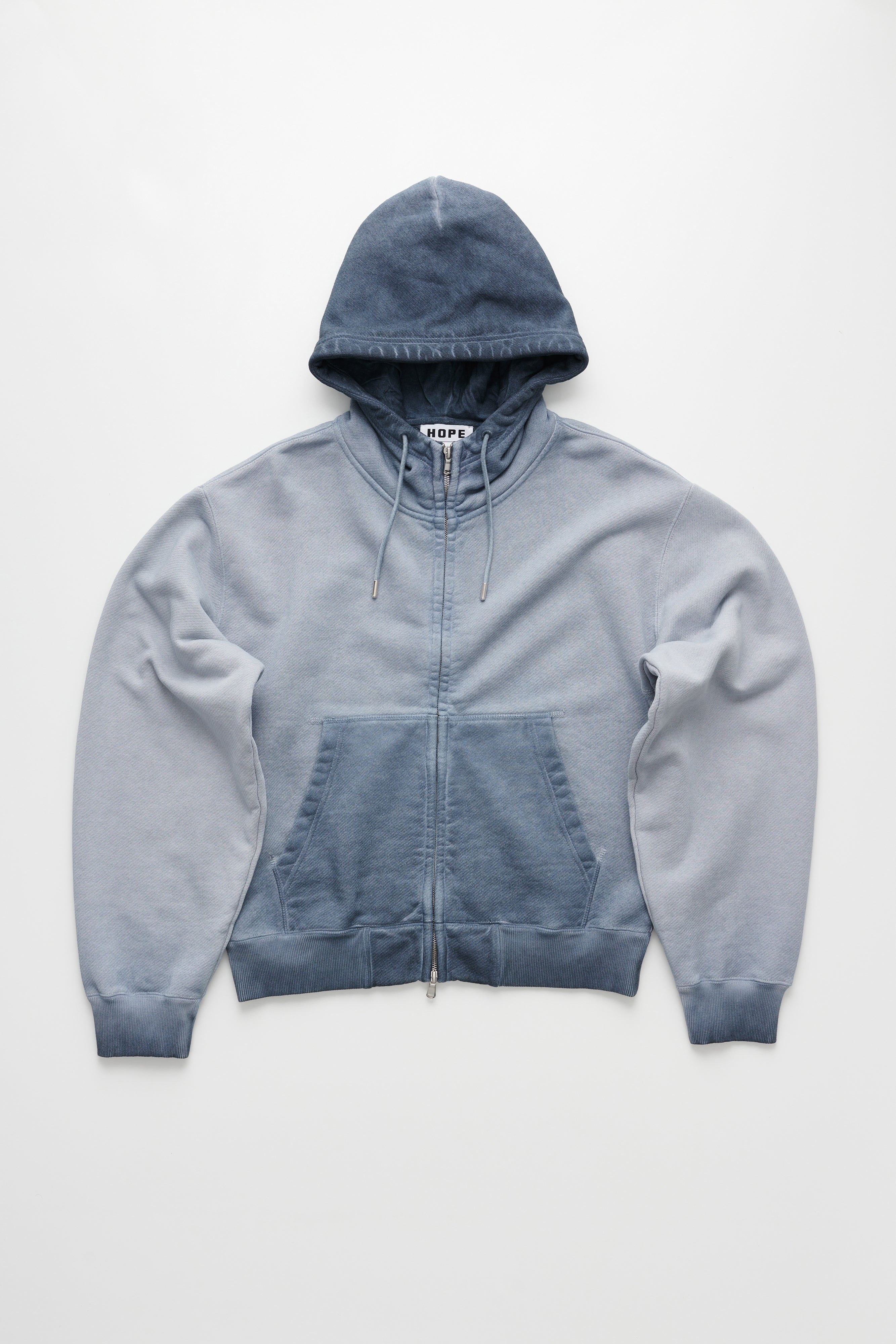 Oversized Zip-up Hoodie - Bubble Zip Hoodie in Ocean Blue