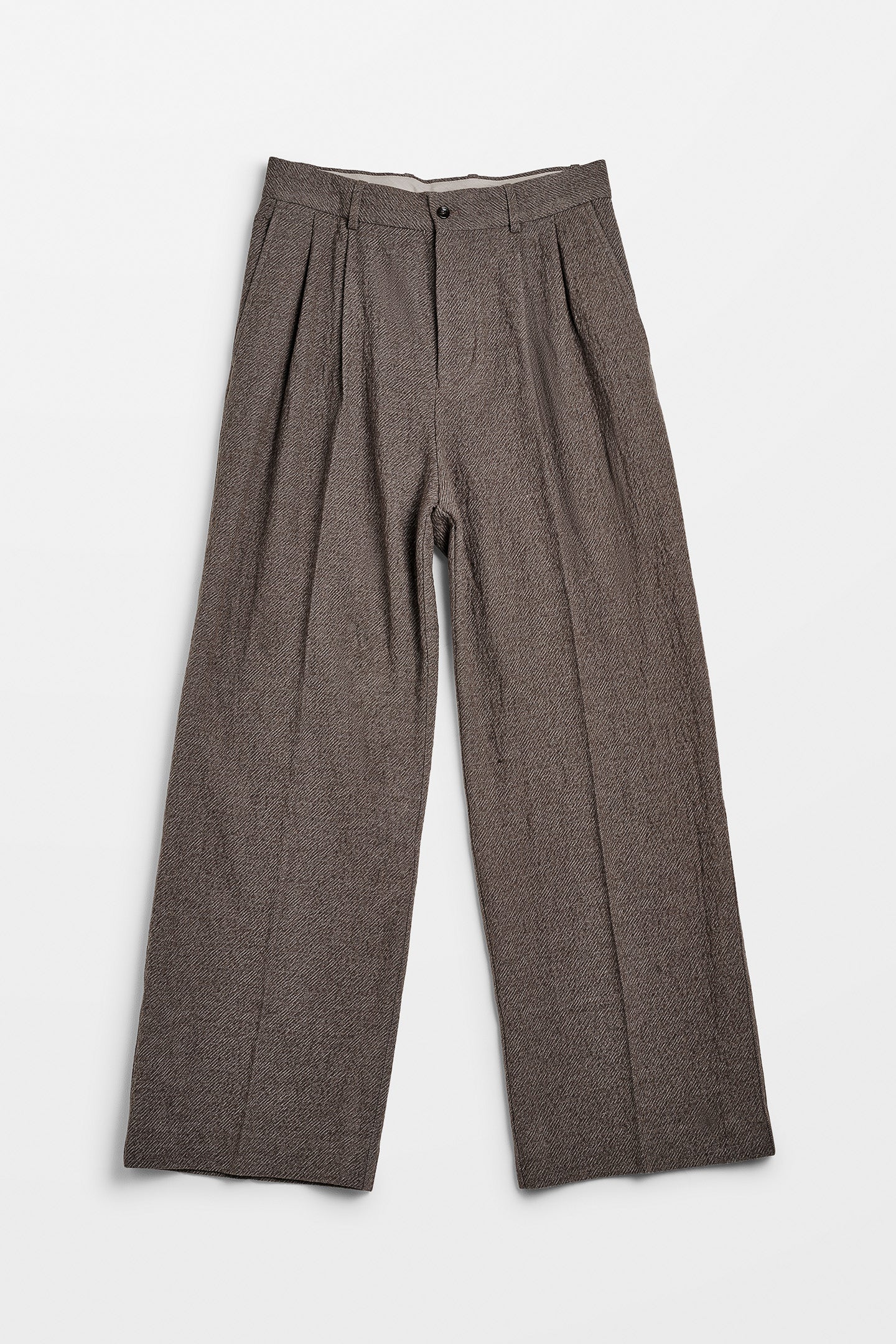 Loose Fit Trousers in Wavy Beige Twill – HOPE STHLM