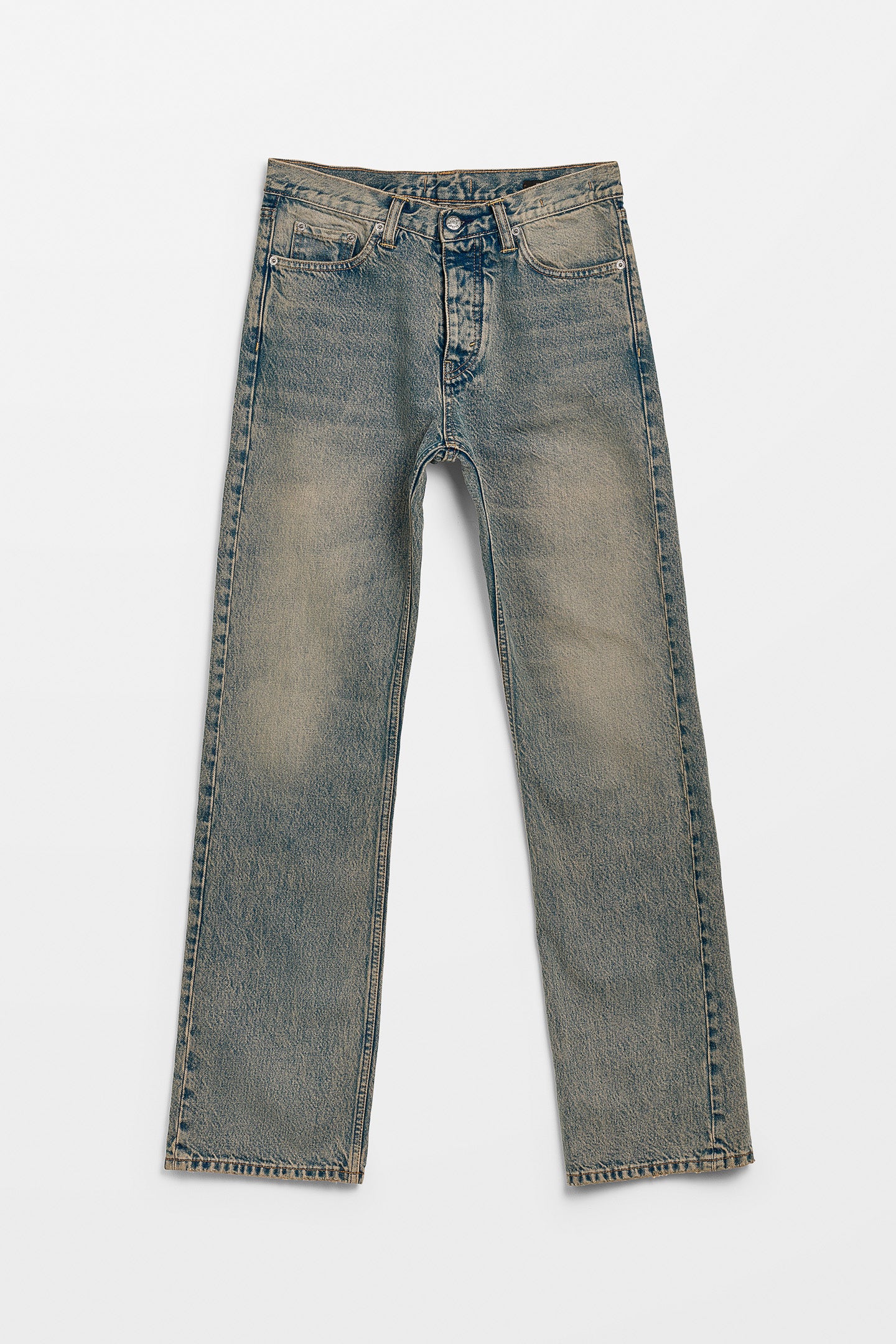 Relaxed Bootcut Jeans - Rush Jeans in Mid Blue Dirty – HOPE STHLM