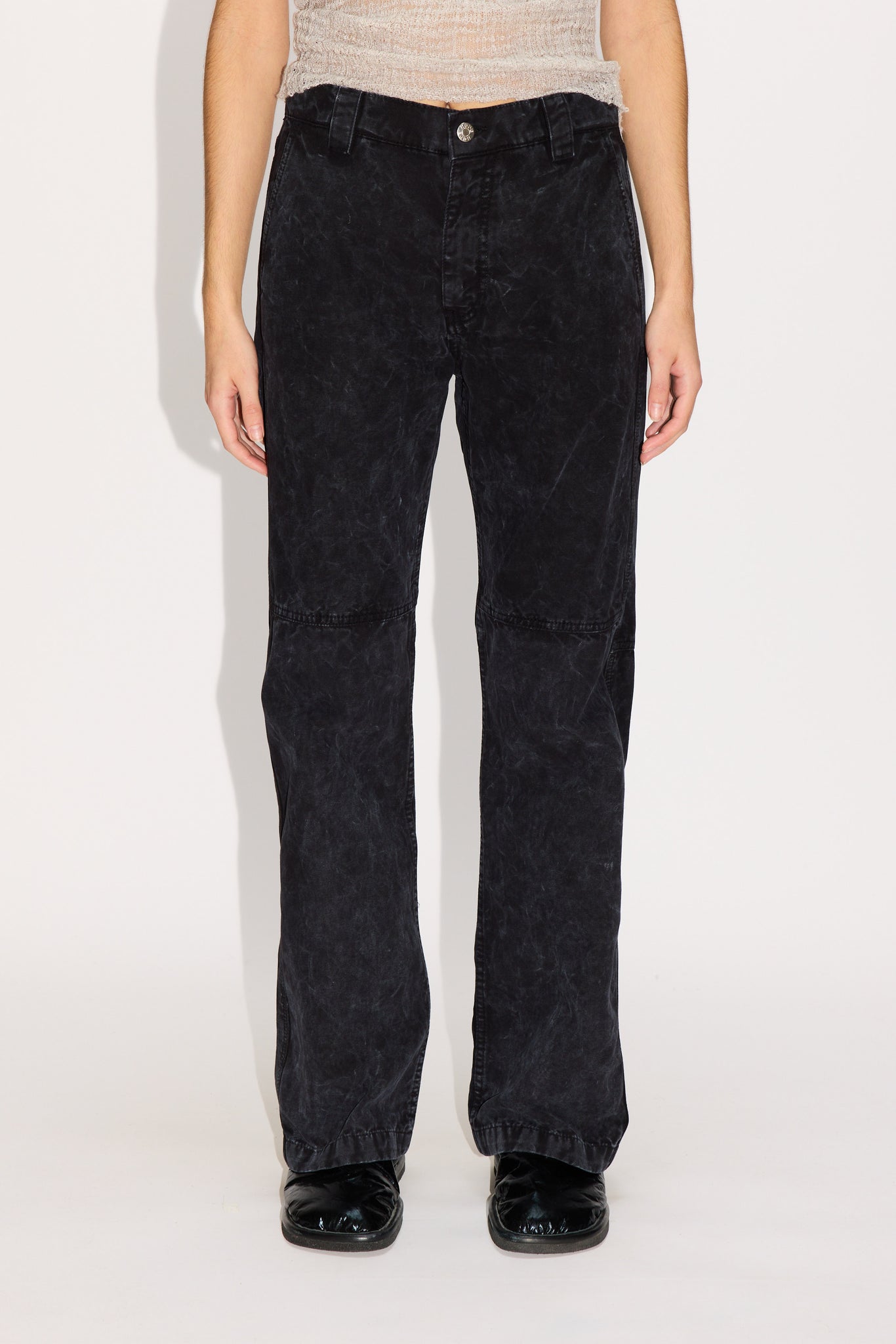 Relaxed Zipped Trousers - Rush Zip Trousers in Black Marble