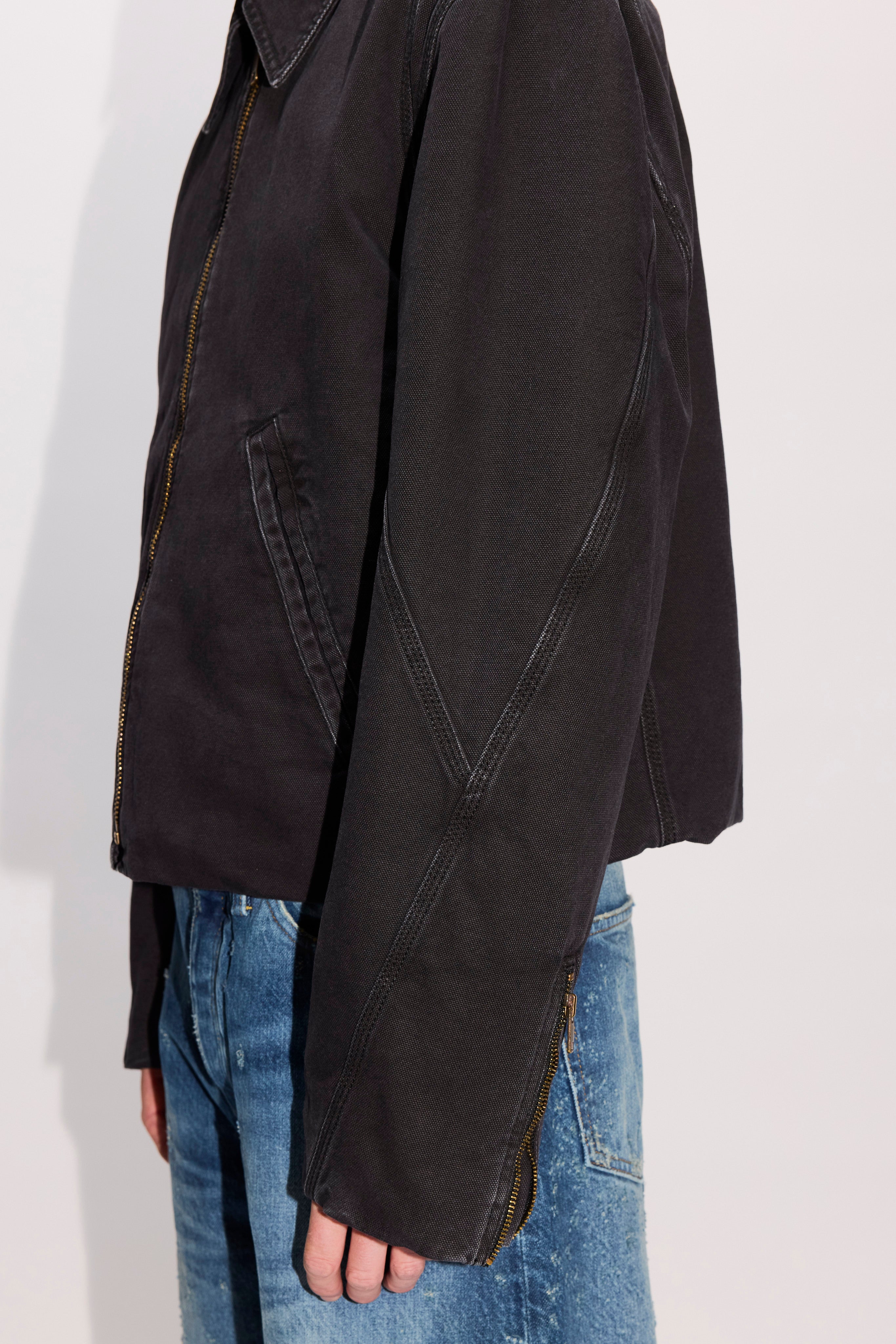 Boxy Padded Jacket in Faded Black Canvas – HOPE STHLM