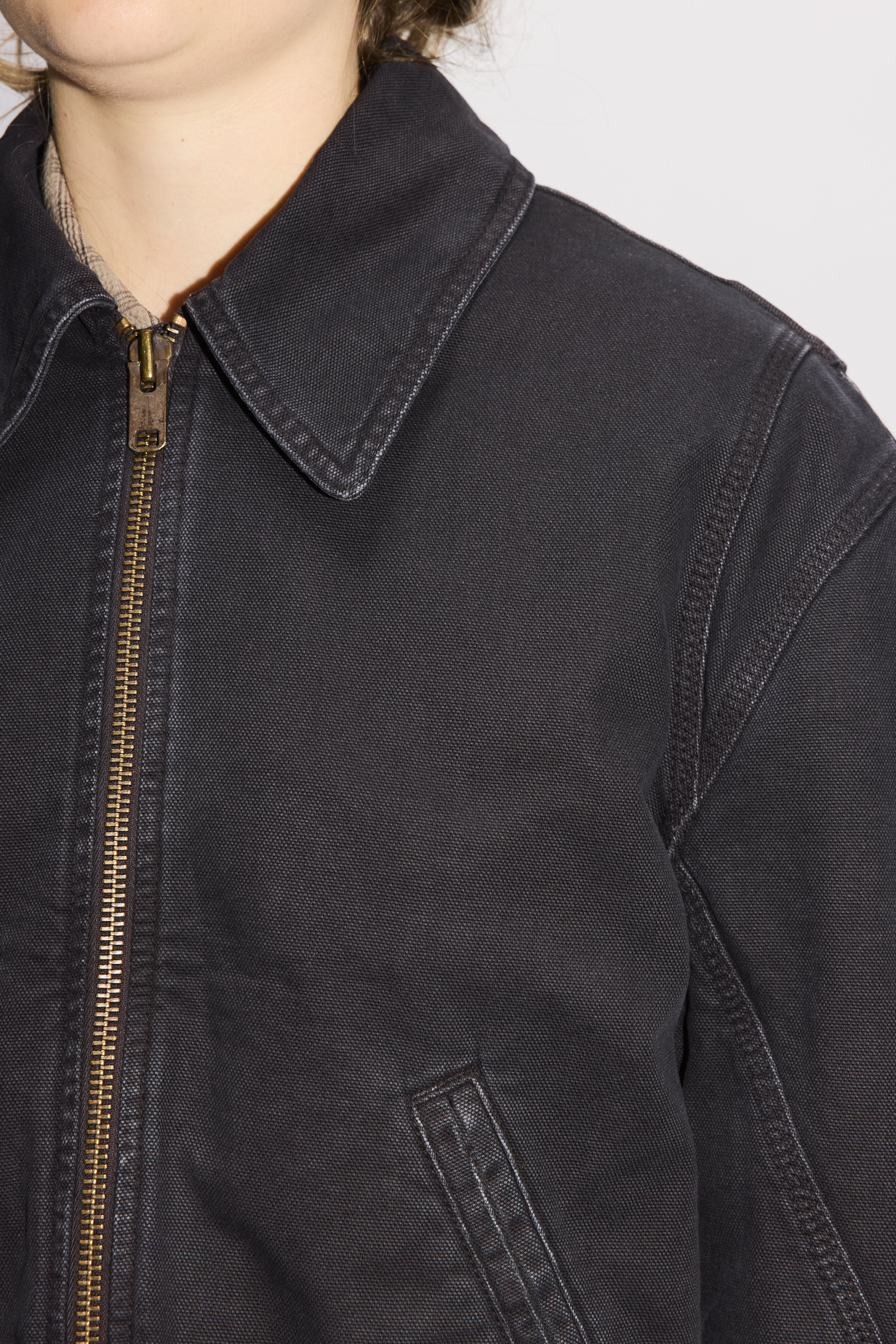 Boxy Padded Jacket in Faded Black Canvas – HOPE STHLM