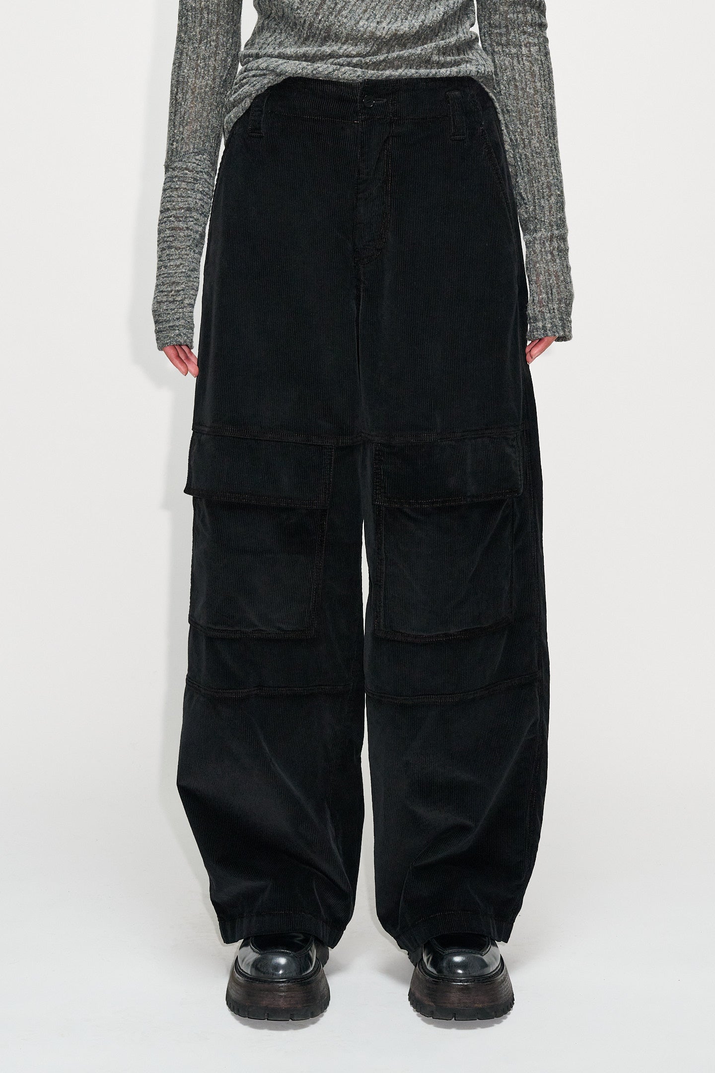 HOPE | HEARTBREAK TROUSERS / BLACK SMOOTH CORD コーデュロイ