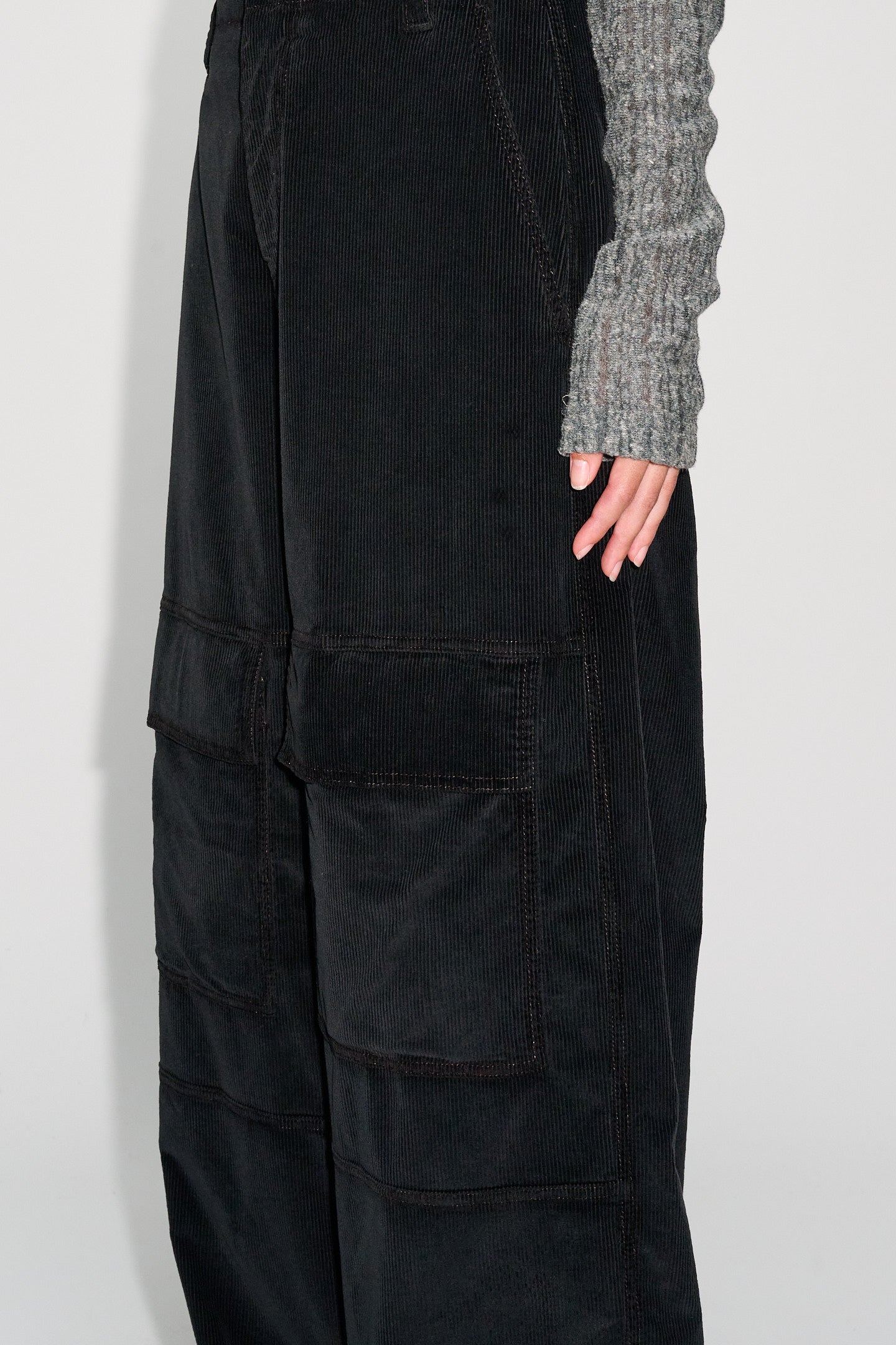 HOPE | HEARTBREAK TROUSERS / BLACK SMOOTH CORD コーデュロイ