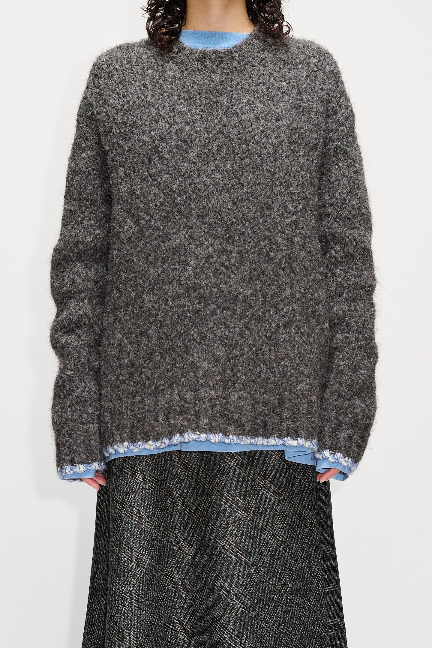 Boxy Sweater - Box Sweater in Grey Textured Alpaca – HOPE STHLM Boxy Sweater - Box Sweater in Grey Textured Alpaca – HOPE STHLM