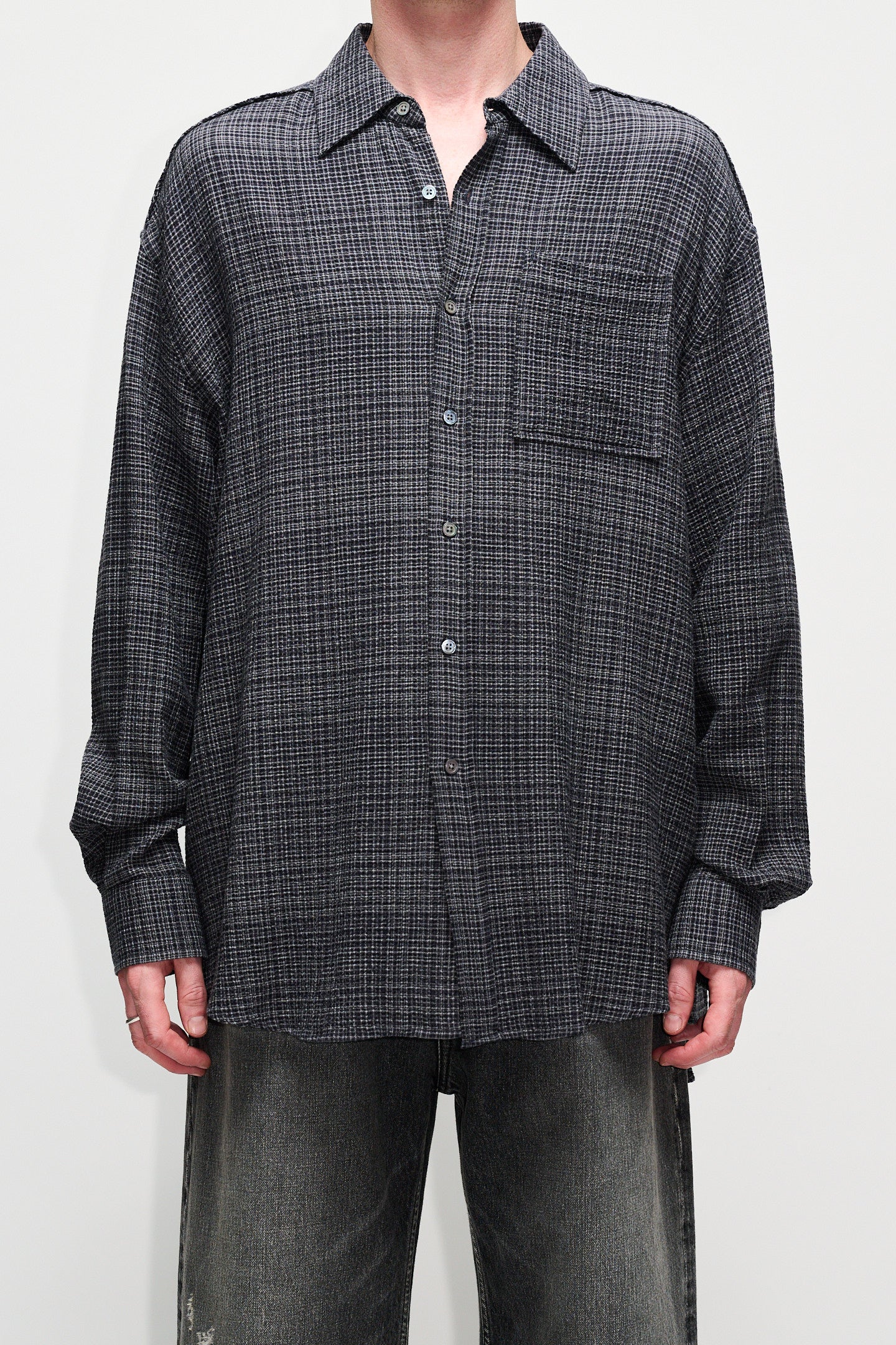 Relaxed Fit Shirt - Lift Shirt in Grey Micro Check – HOPE STHLM