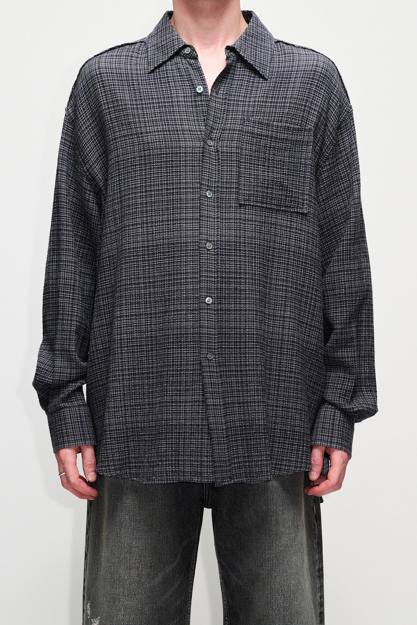 Relaxed Fit Shirt - Lift Shirt in Grey Micro Check – HOPE STHLM