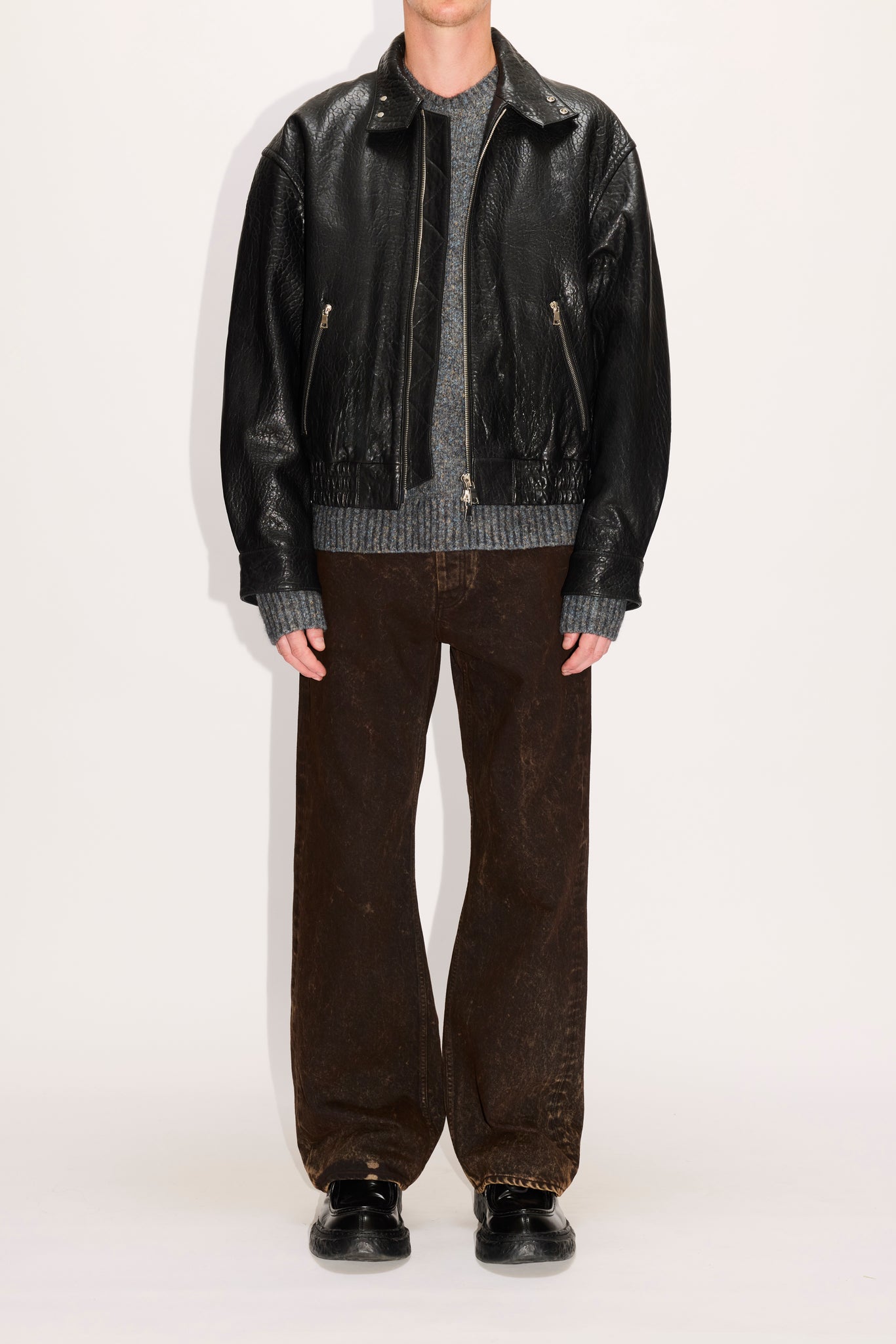 Leather Bomber Jacket