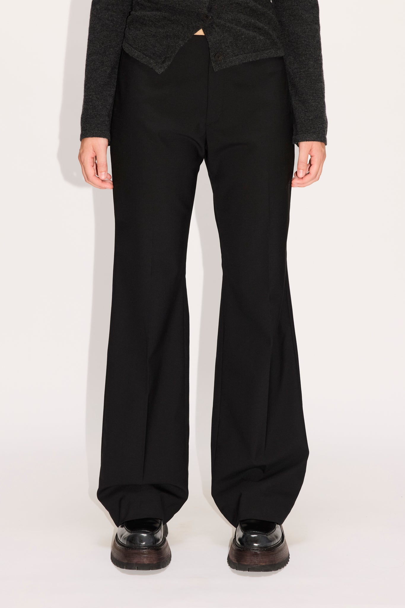 Low-Waist Trousers in Black Wool – HOPE STHLM