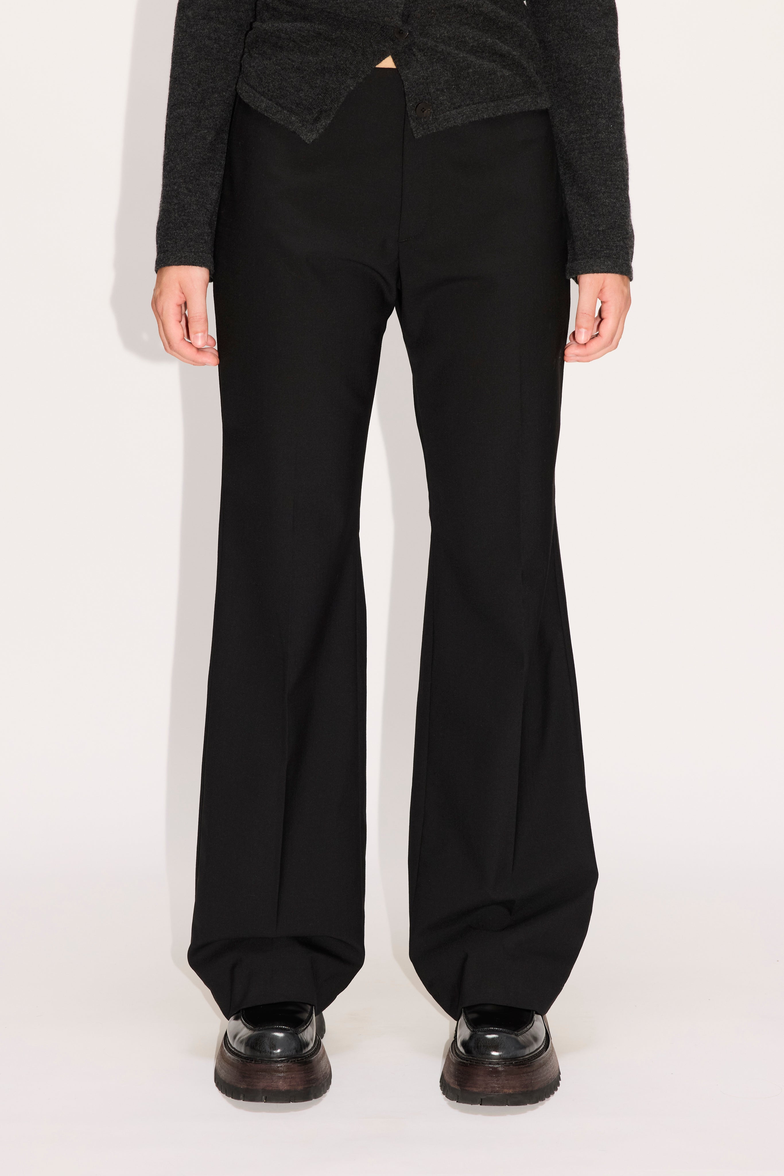 Low-Waist Trousers in Black Wool – HOPE STHLM