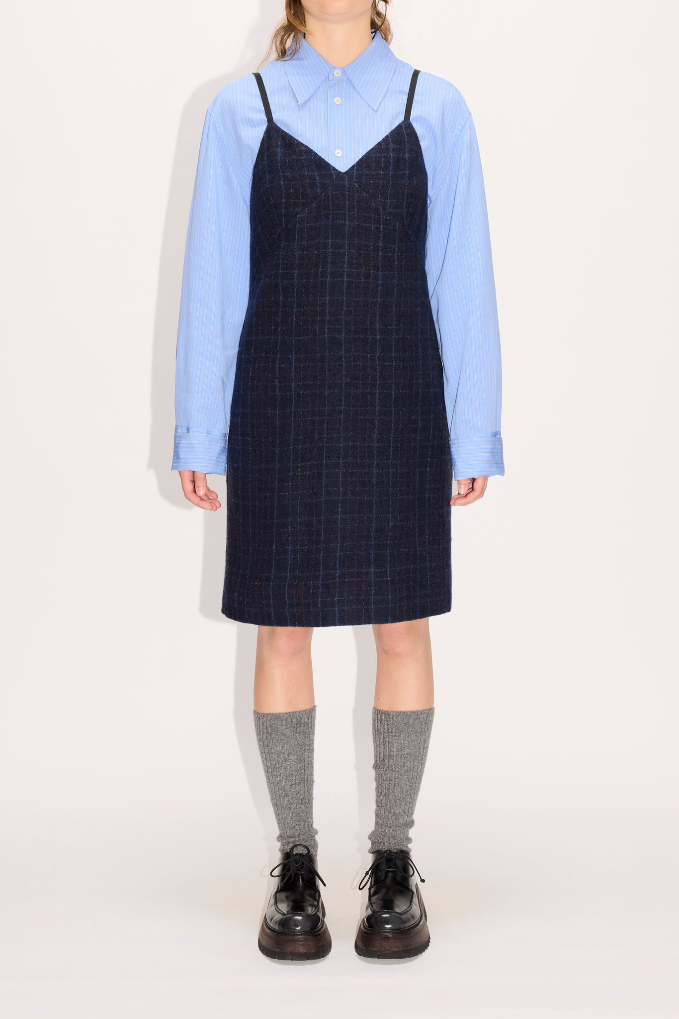 Slip Dress in Navy Check – HOPE STHLM