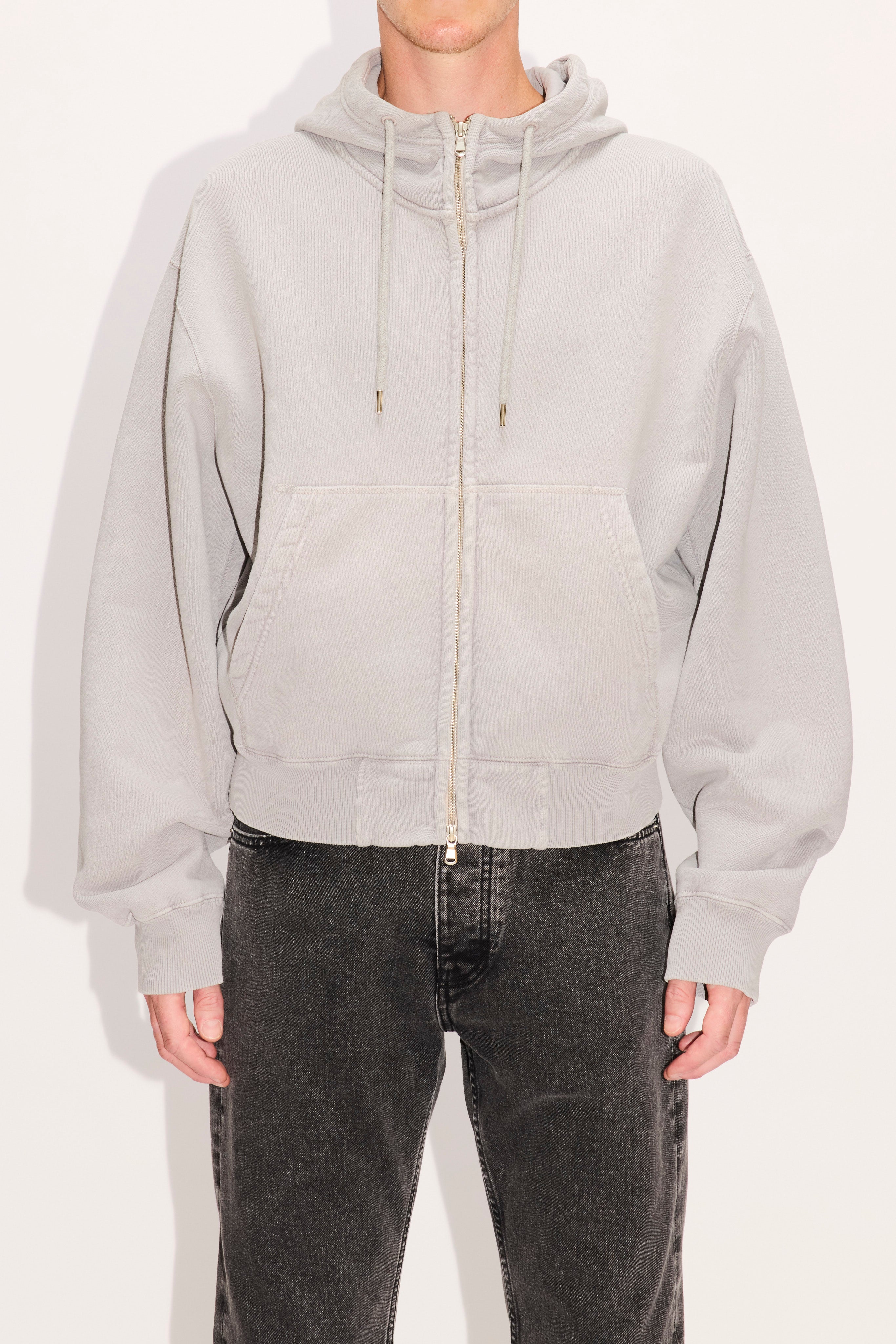 Oversized Zip-Up Hoodie in Dove Grey – HOPE STHLM