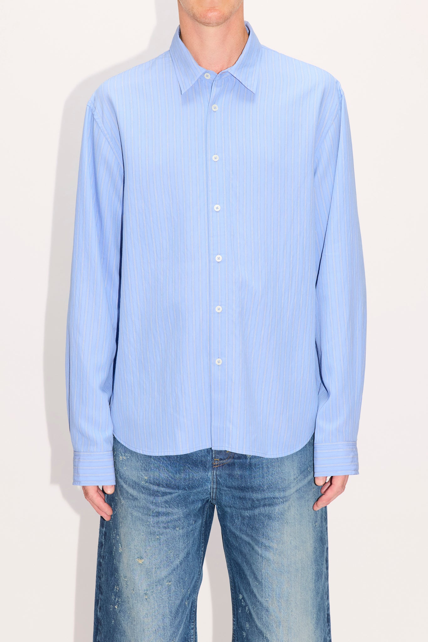 Relaxed Shirt in Fresh Blue Stripe – HOPE STHLM