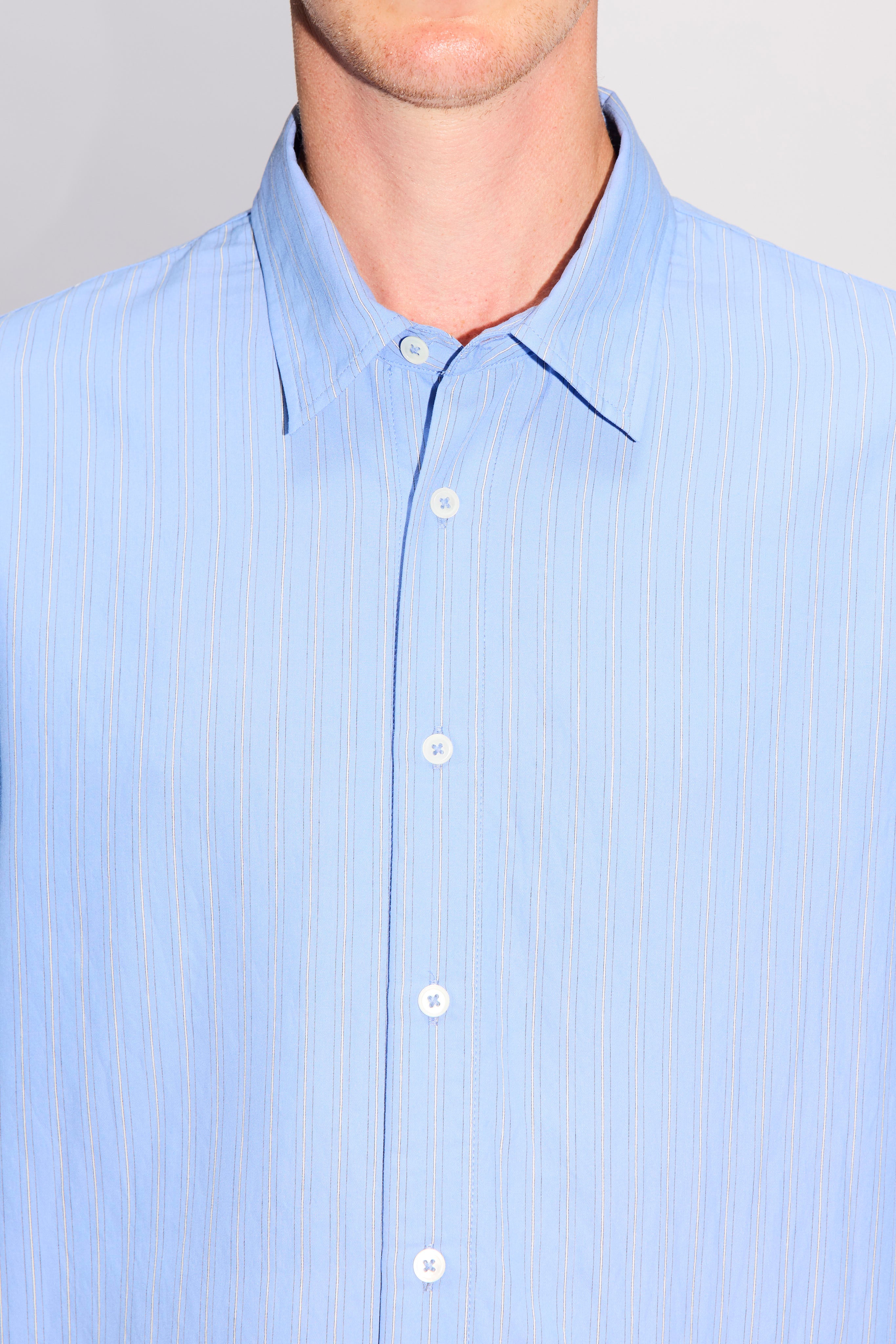 HOPE Stockholm 23ss シャツ46 ブルー Relaxed Shirt in Fresh Blue Stripe – HOPE STHLM