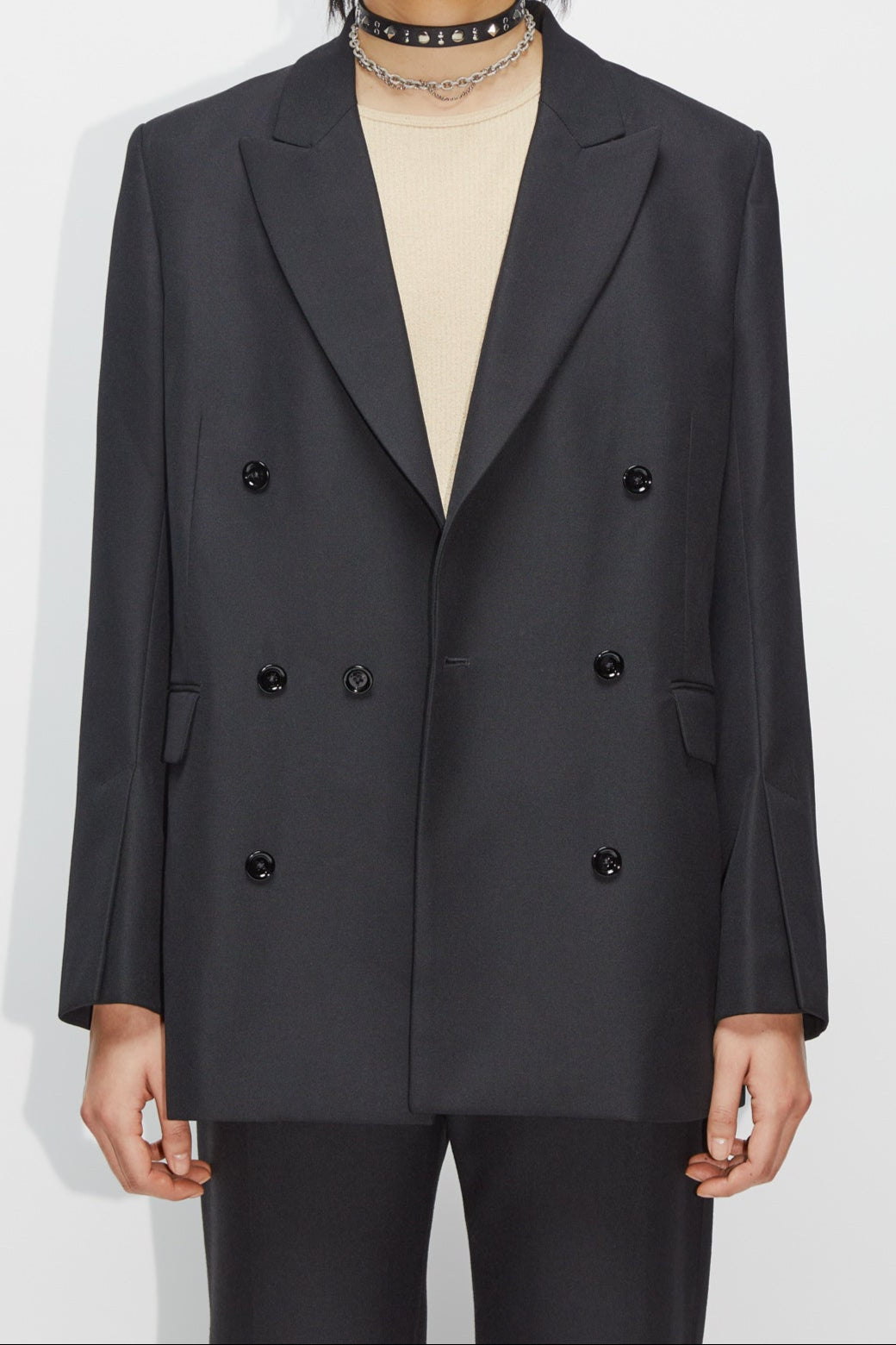 ジャケット・アウター DOUBLE BREASTED BLAZER BLACK Kyomi Double-Breasted Blazer Black – Peter Kate