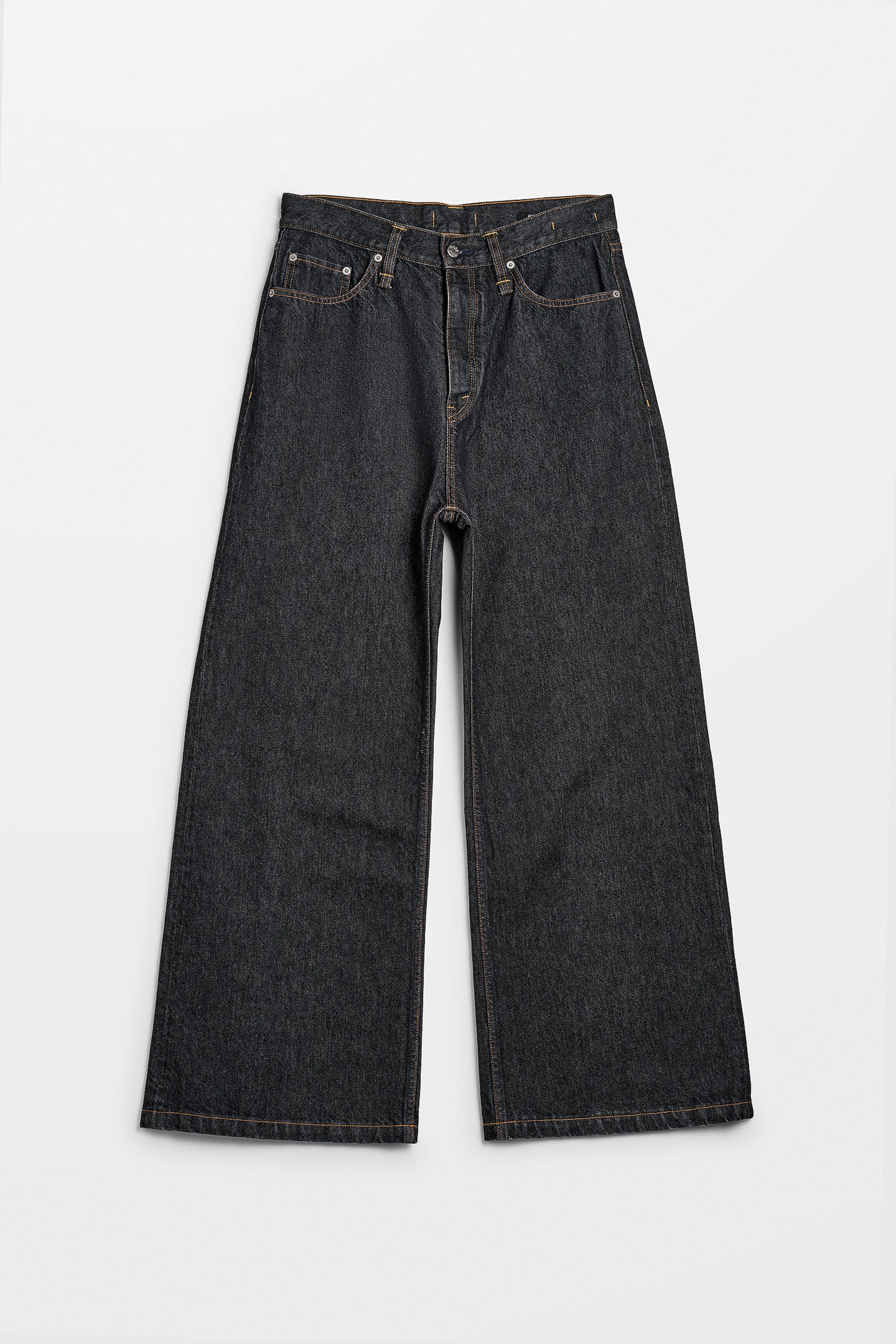 パンツ hopestockholm skid jeans size27 Wide-leg Jeans - Skid Jeans in Heavy Black Vintage – HOPE STHLM