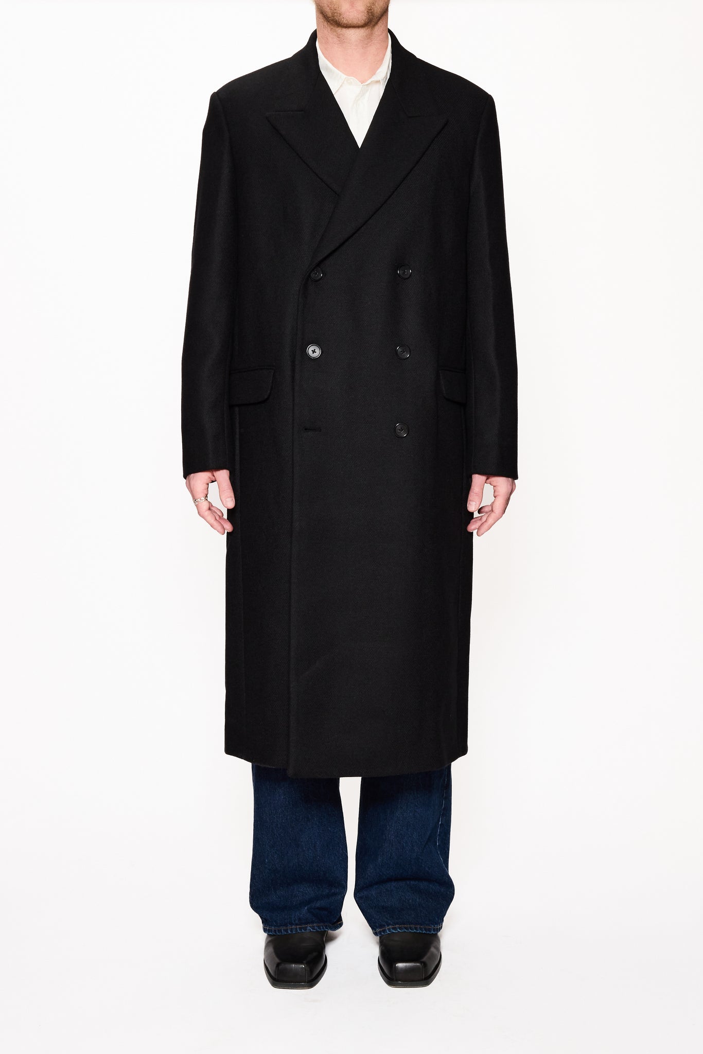 Relaxed Double Breasted Coat - Time Coat in Black Twill – HOPE STHLM