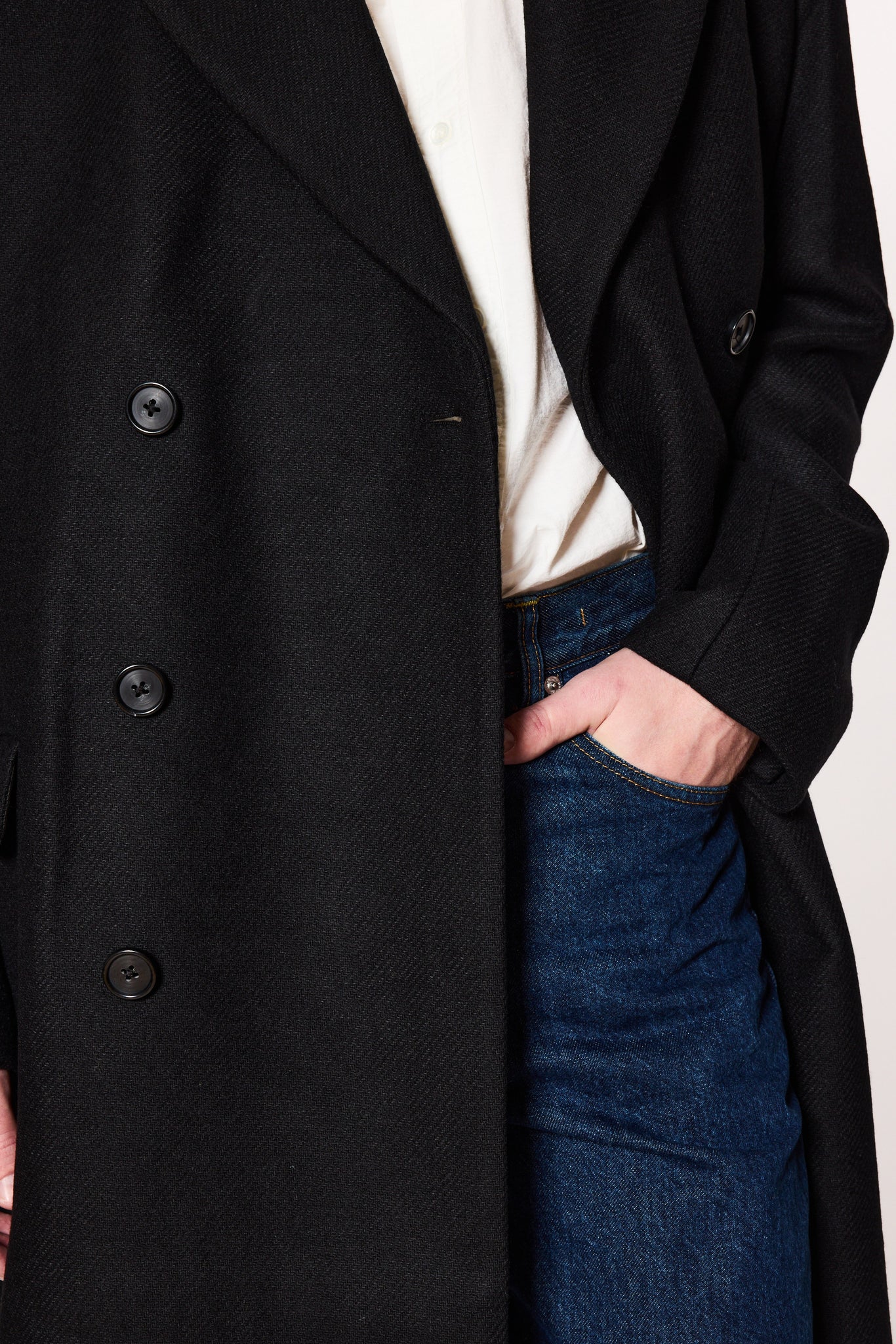 Relaxed Double Breasted Coat - Time Coat in Black Twill – HOPE STHLM