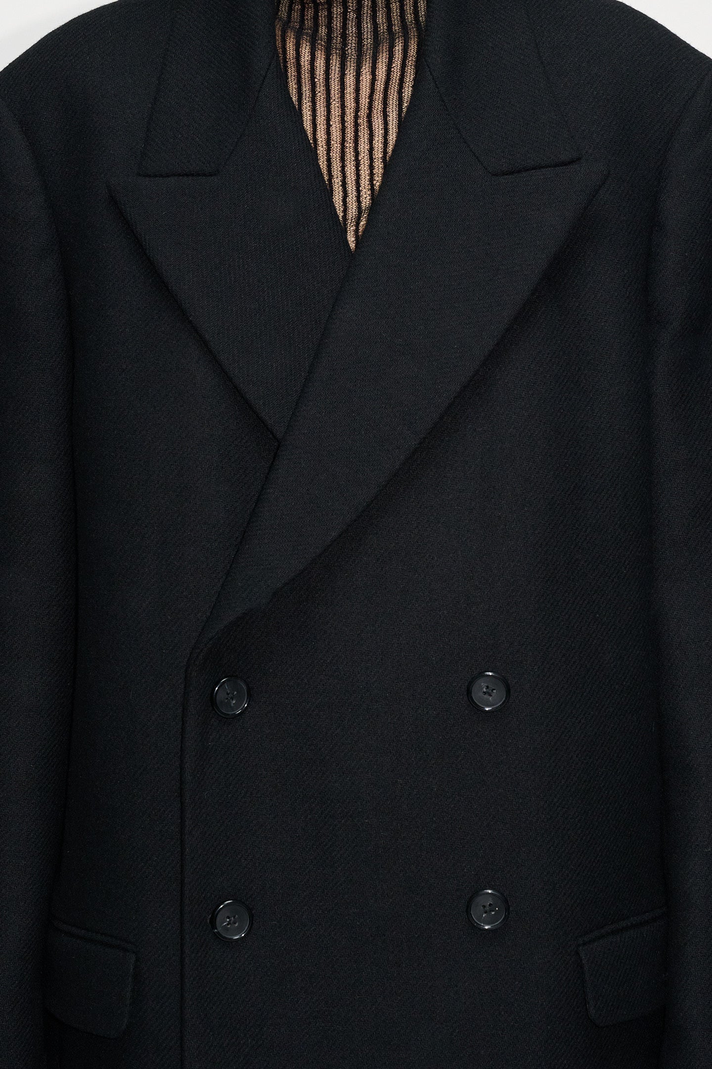 Relaxed Double Breasted Coat Time Coat in Black Twill HOPE STHLM