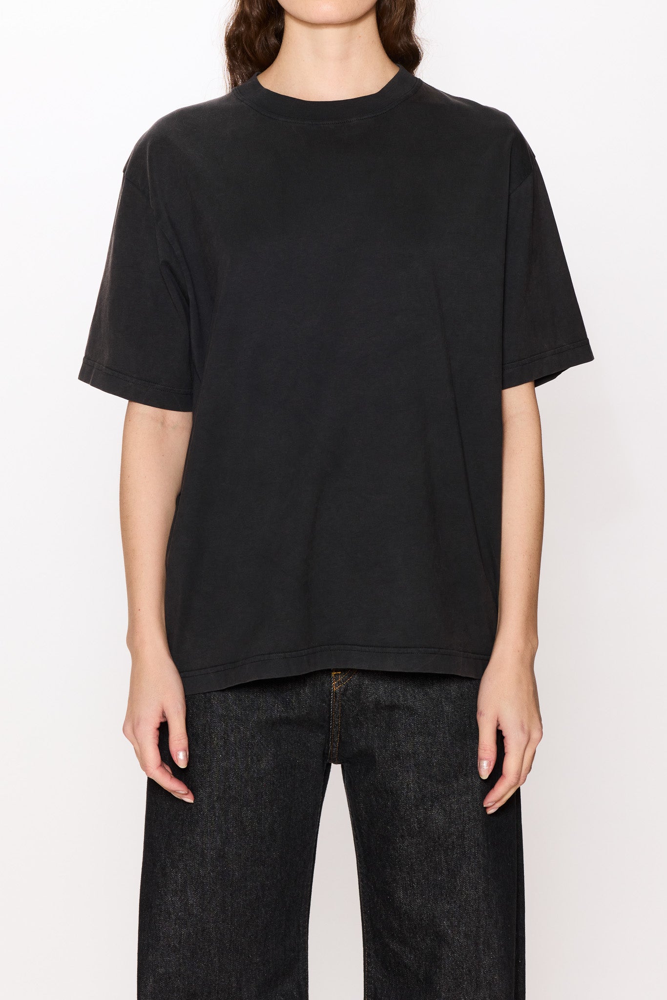 Boxy T-Shirt - Boxy Tee in Washed Black Jersey – HOPE STHLM