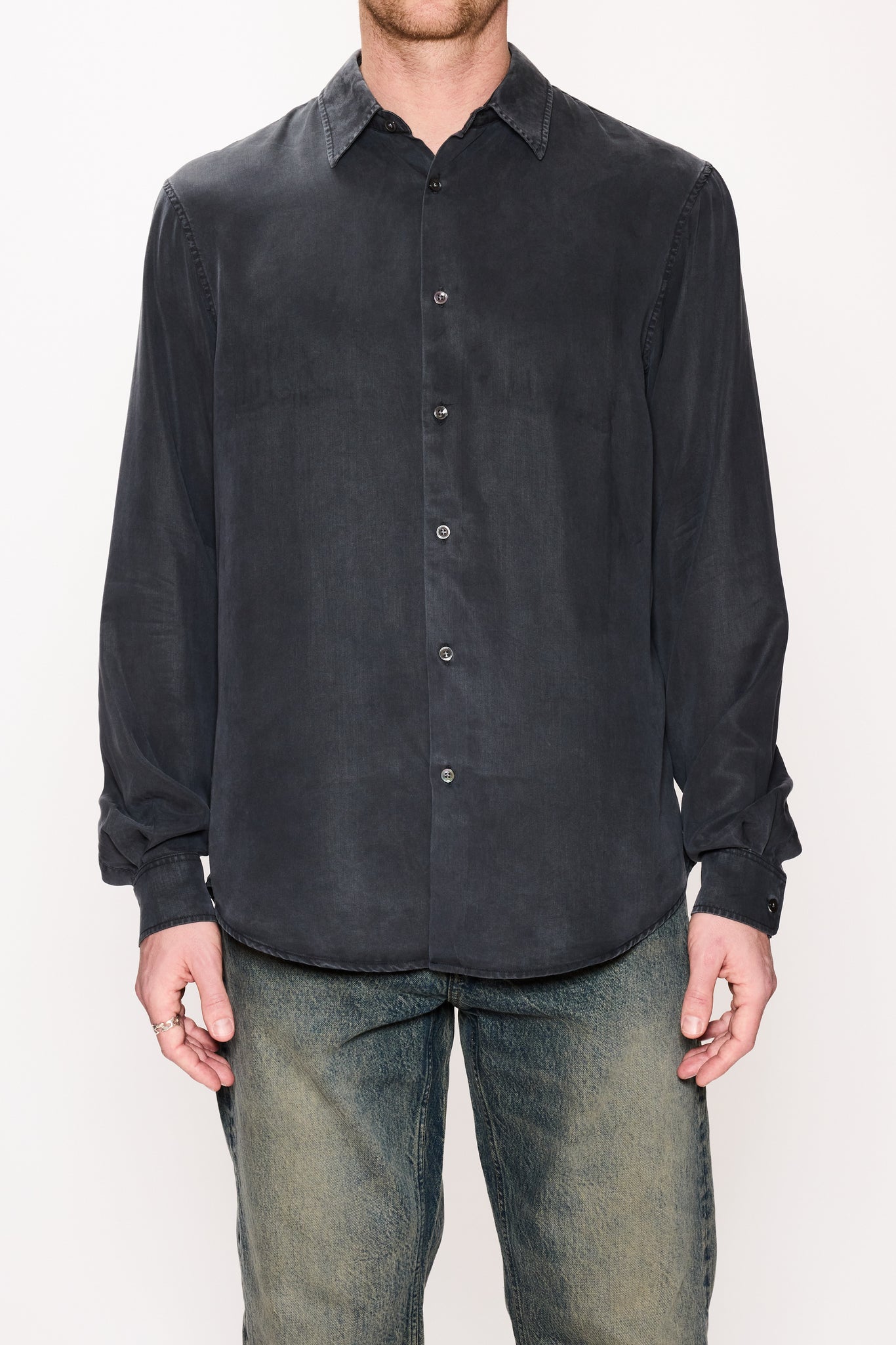トップス HOPE AIR CLEAN SHIRT Regular Fit Shirt - Air Clean Shirt in Faded Black – HOPE STHLM