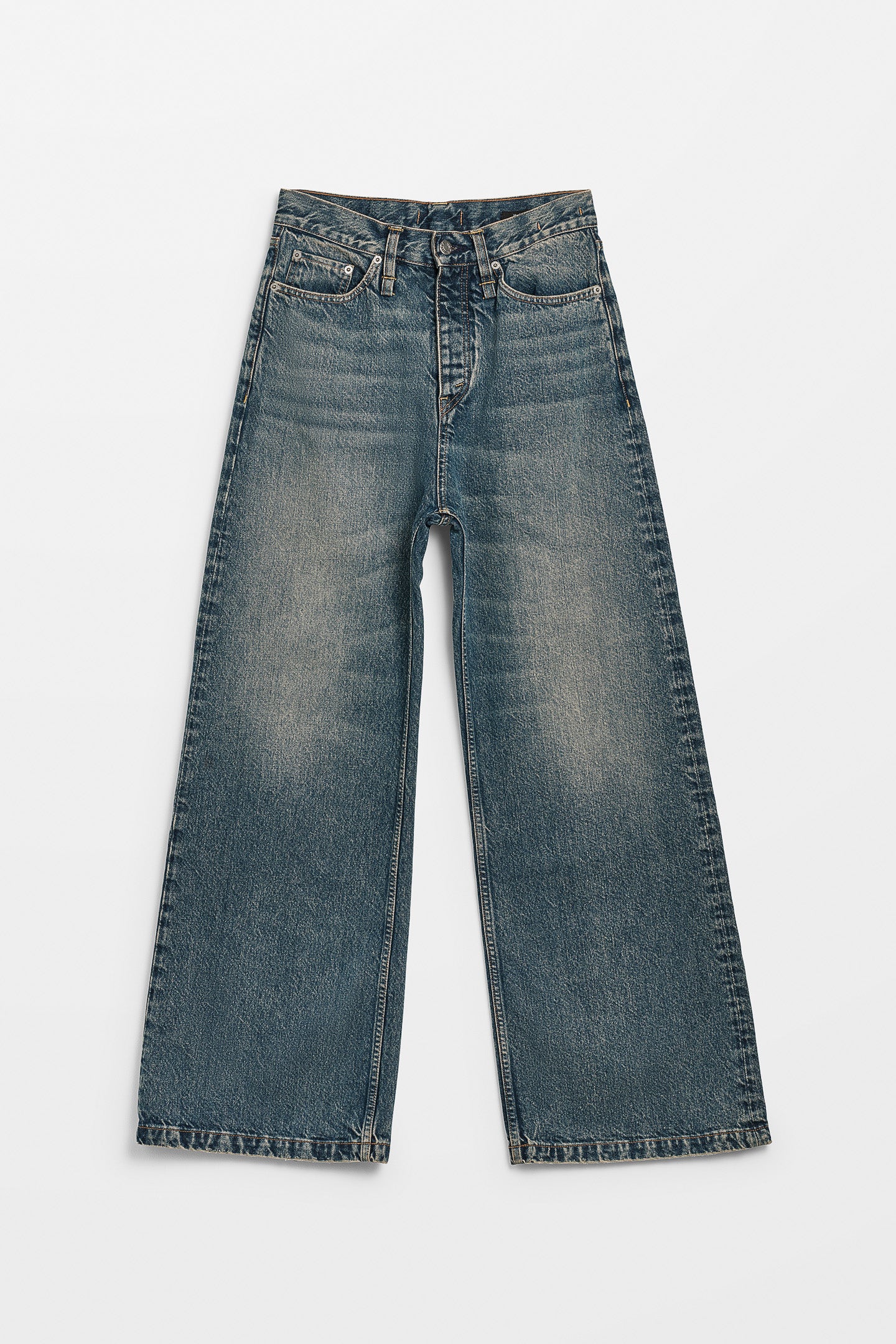 パンツ 25SS HOPE SKID JEANS / MID BLUE DIRTY Bootcut Jeans - Beat Jeans in Mid Blue Dirty – HOPE STHLM