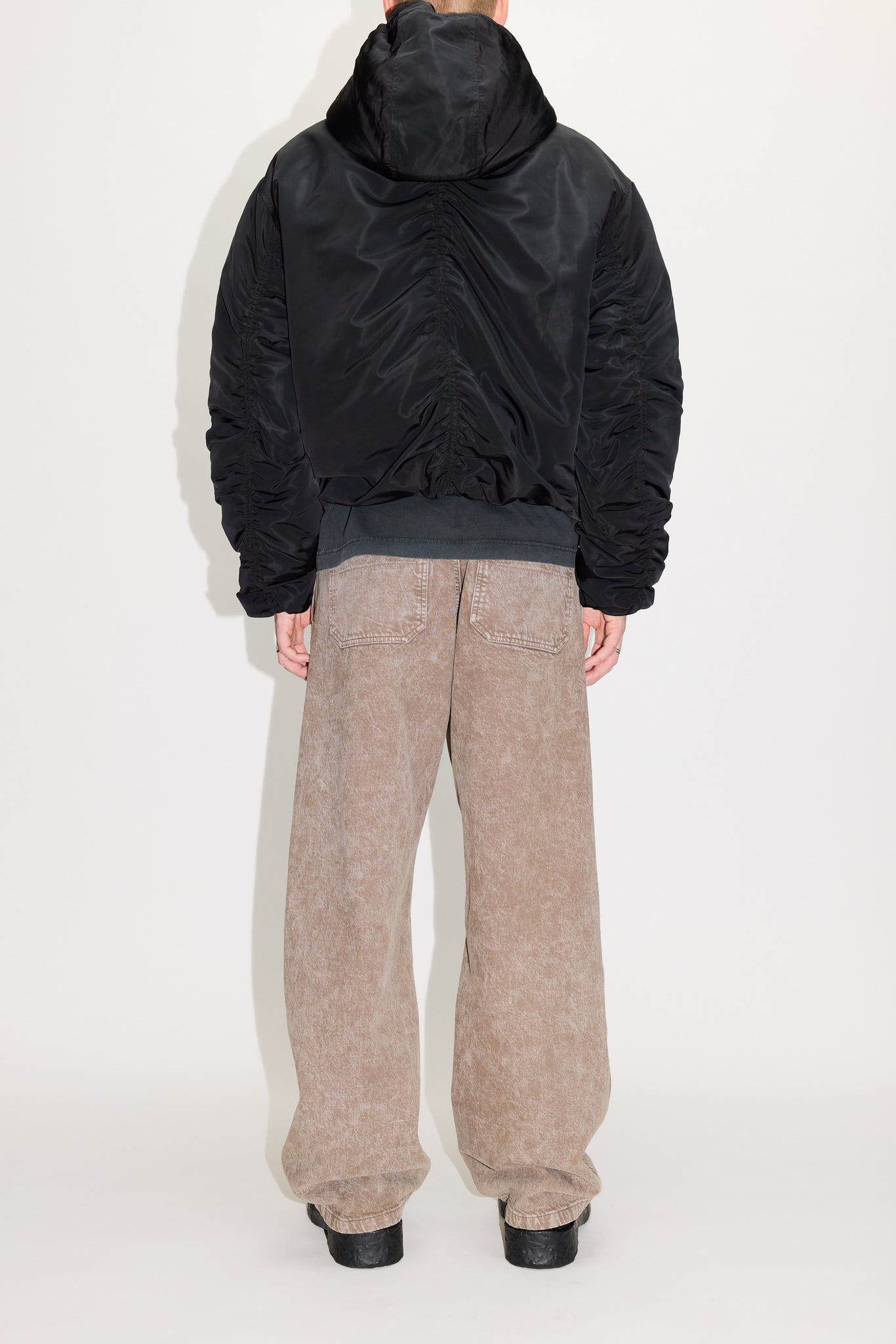 Hooded Bomber Jacket - Stone Jacket in Black Soft Nylon – HOPE STHLM