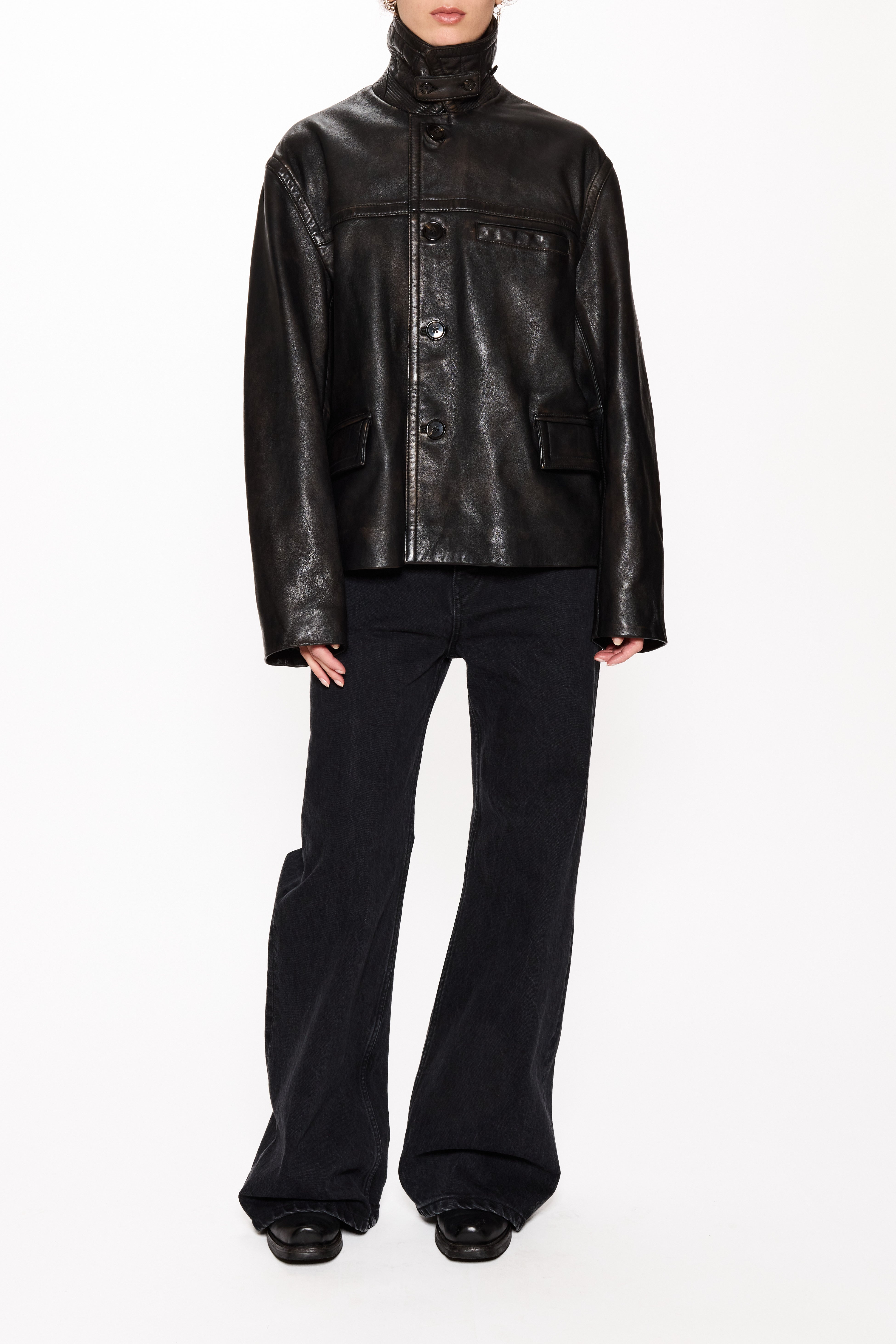 Boxy Leather Jacket in Black – HOPE STHLM