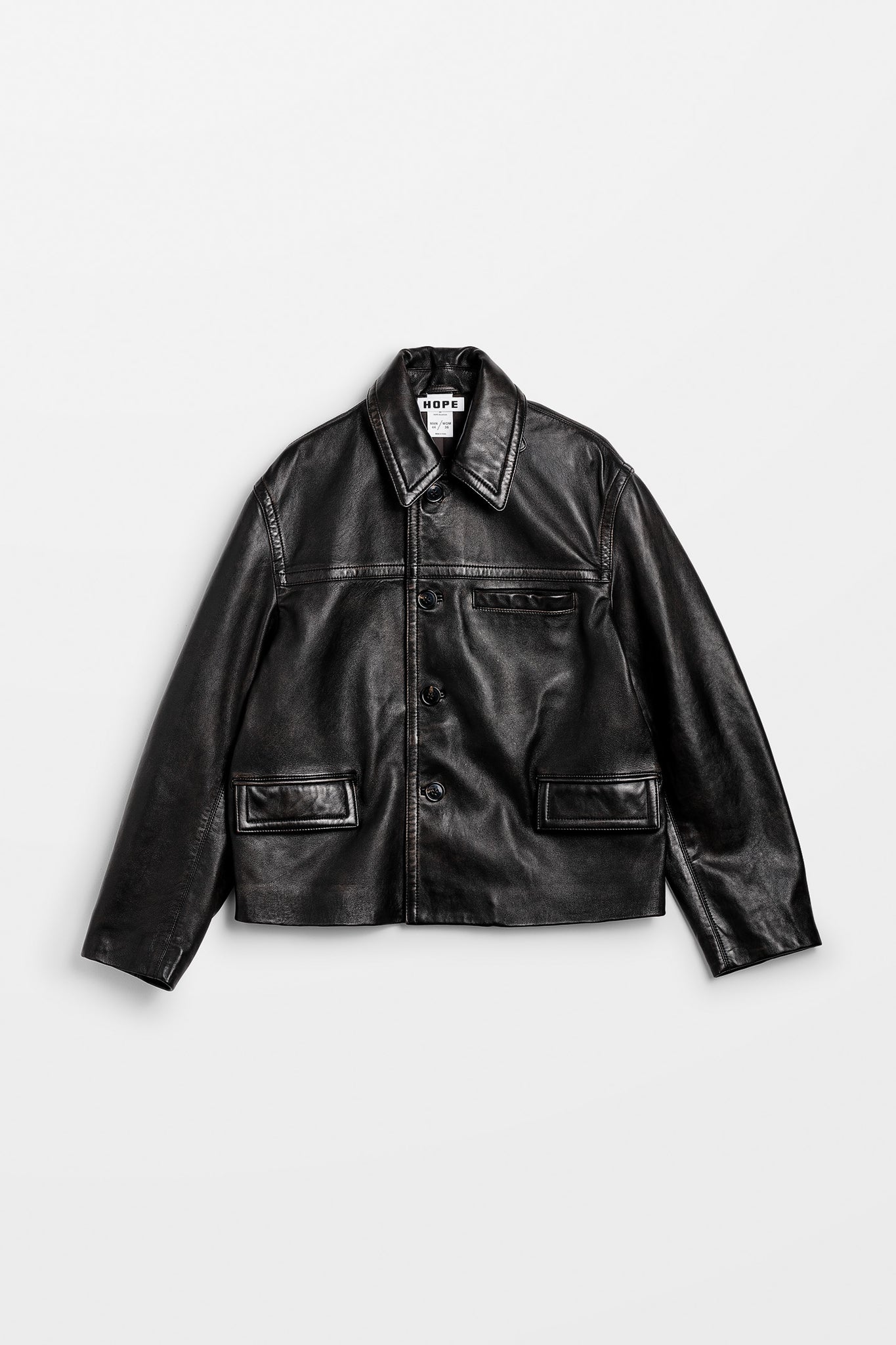 Boxy Leather Jacket in Black – HOPE STHLM