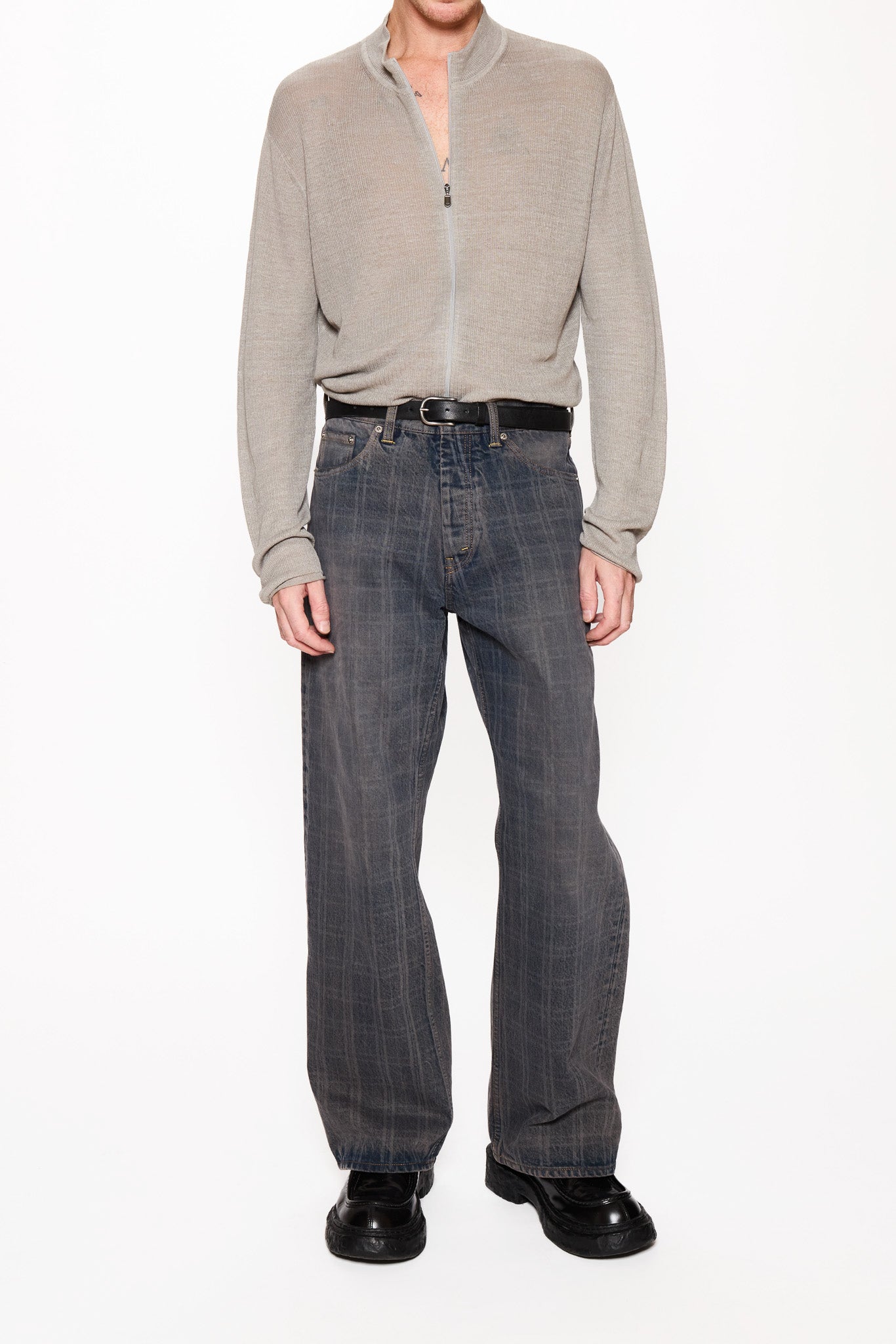Loose-Fit Jeans in Dusty Blue Check – HOPE STHLM