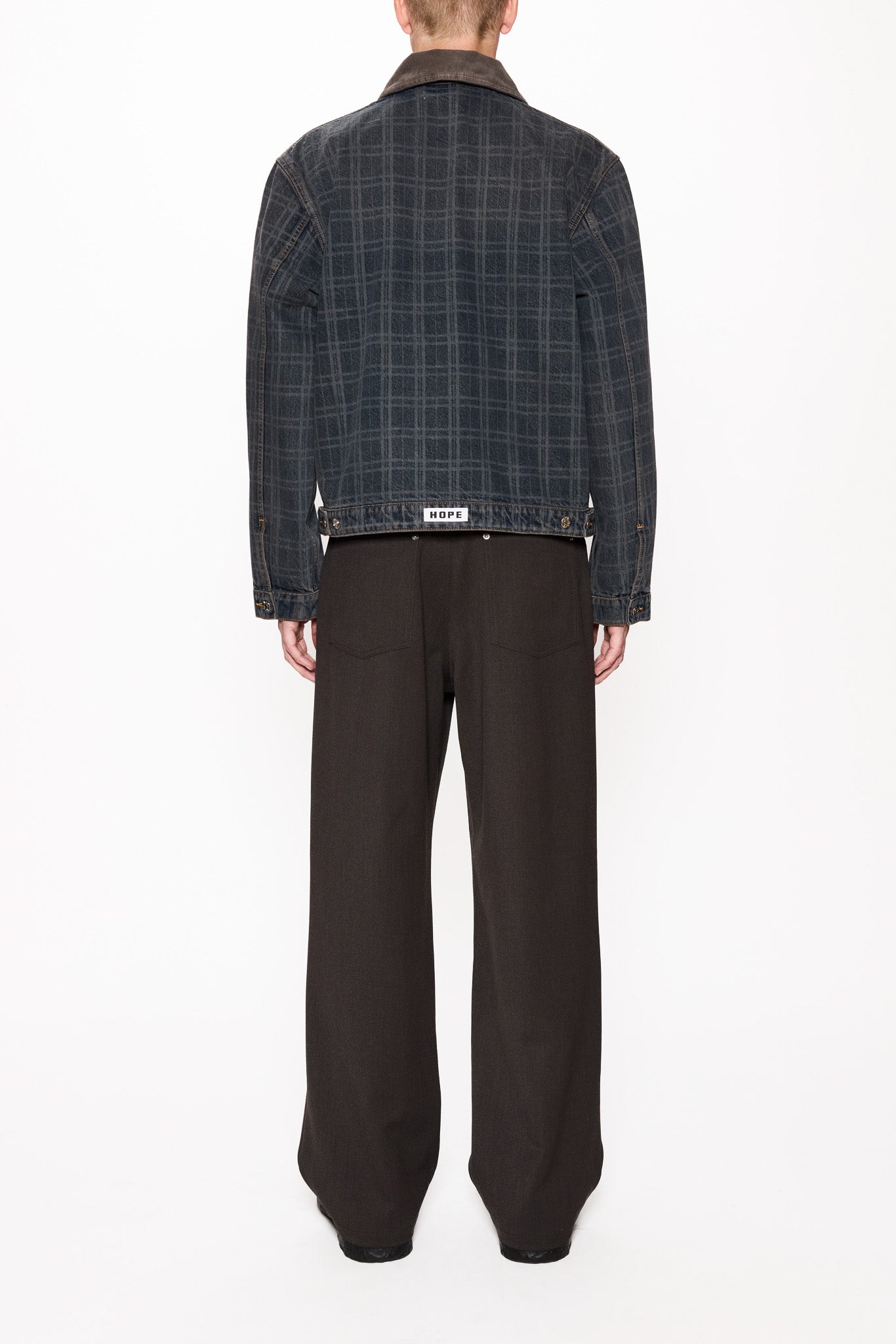 Zip-up Denim Jacket with in Dusty Blue Check – HOPE STHLM