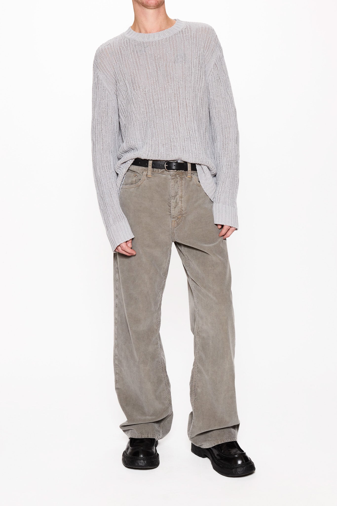 Relaxed Sweater in Cold Grey Bark Rib – HOPE STHLM