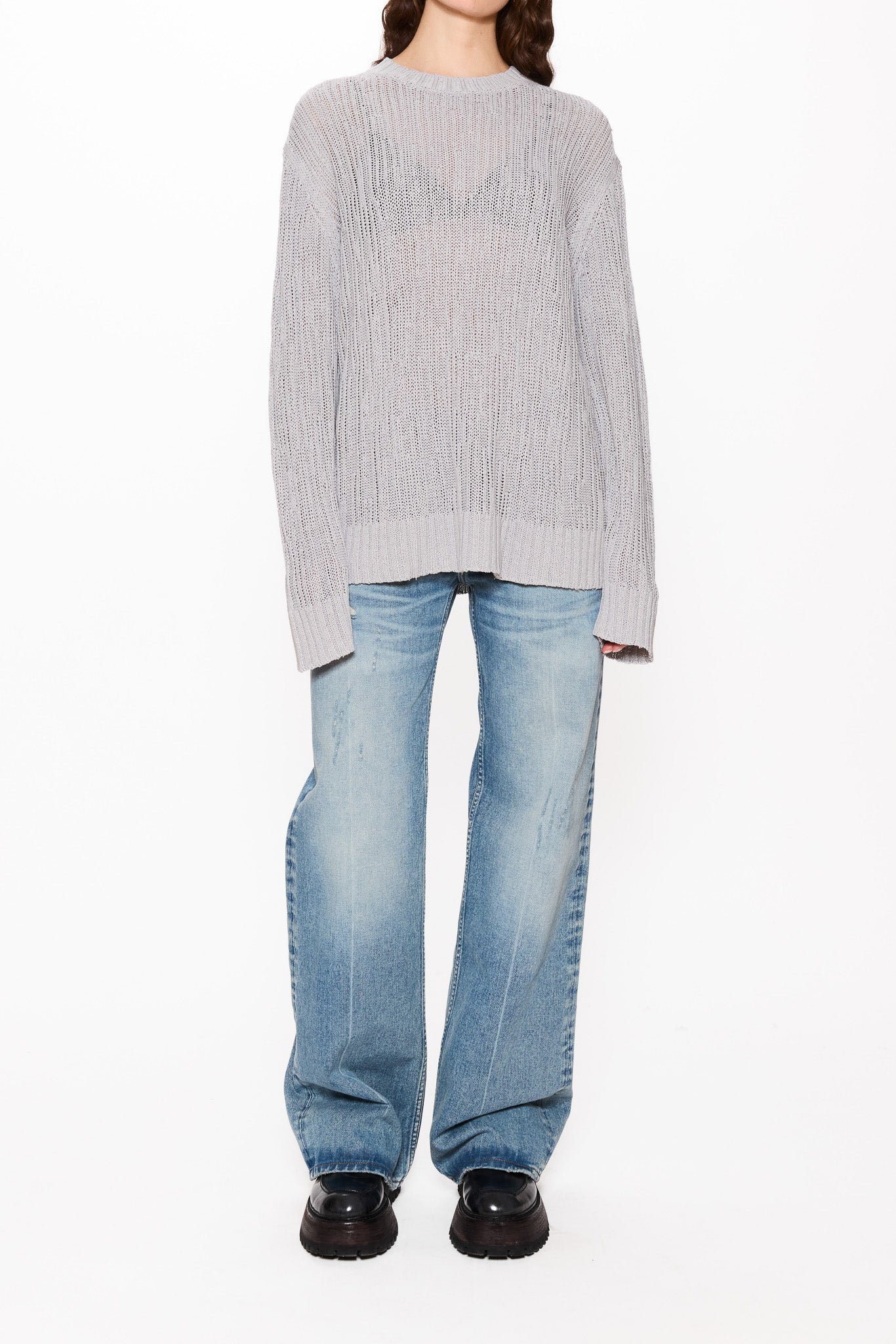 Relaxed Sweater in Cold Grey Bark Rib – HOPE STHLM