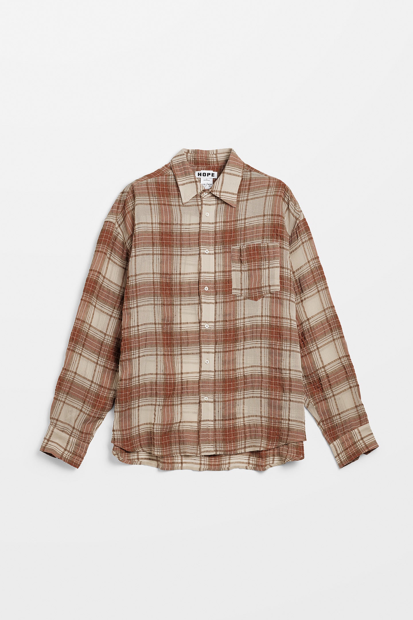 Wide Fit Shirt In Faded Red Check HOPE STHLM wide-fit-shirt-in-faded-red-check-hope-sthlm