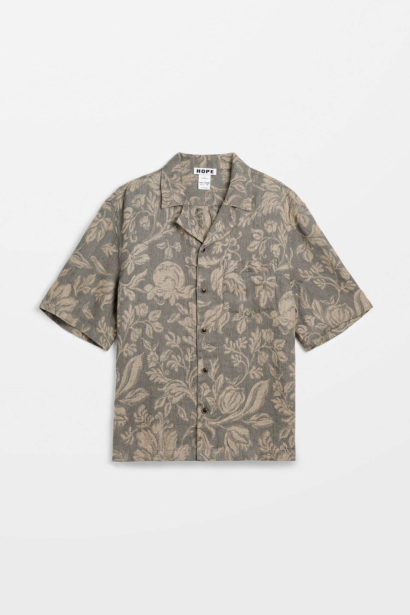 Short-Sleeve Shirt in Grey Linen Jacquard – HOPE STHLM