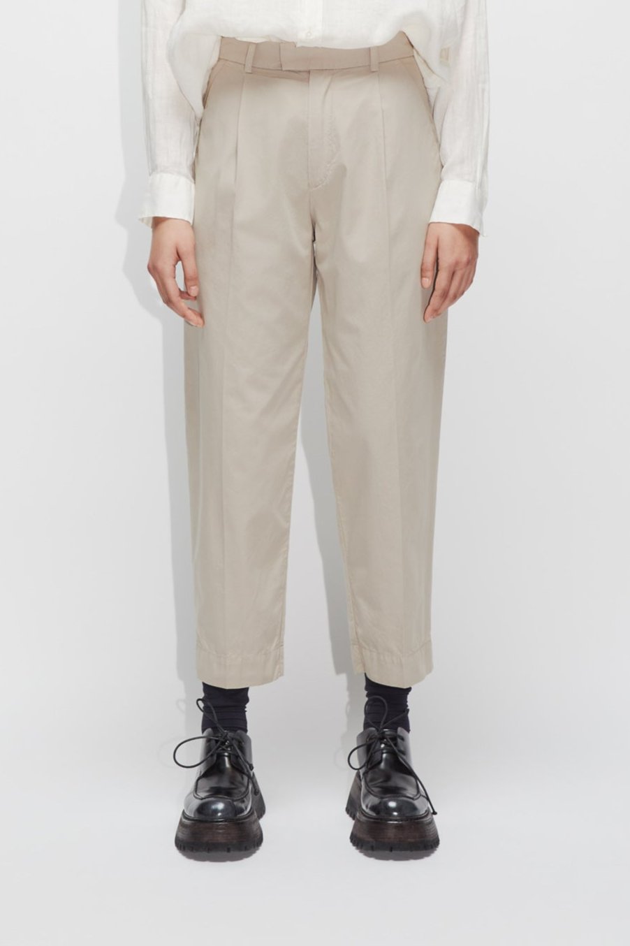 Cropped High Waist Trousers