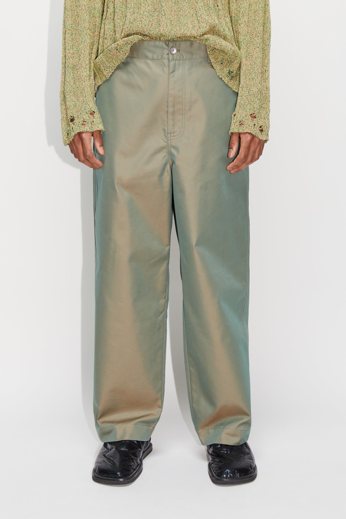 Barrel-leg Two-toned Trousers