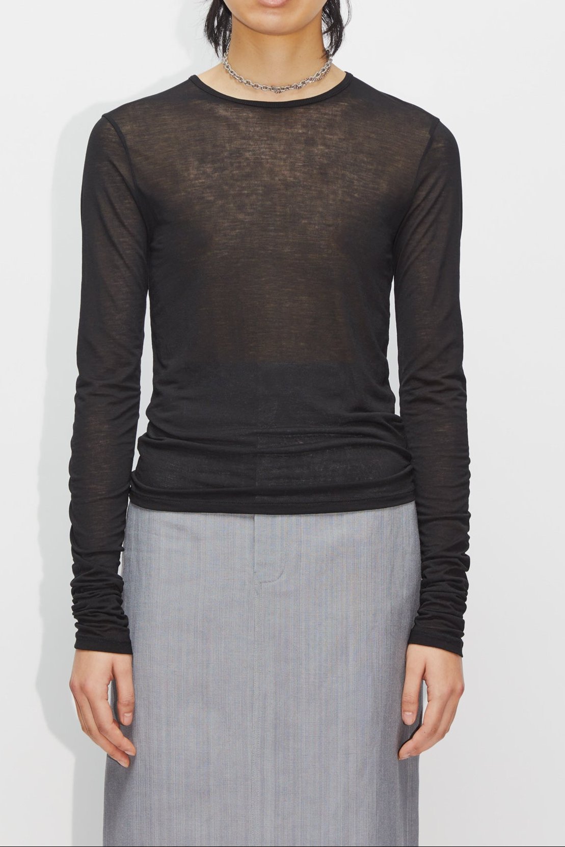 Long-sleeved Lightweight T-shirt - Nothing LS Tee in Black and Dove ...