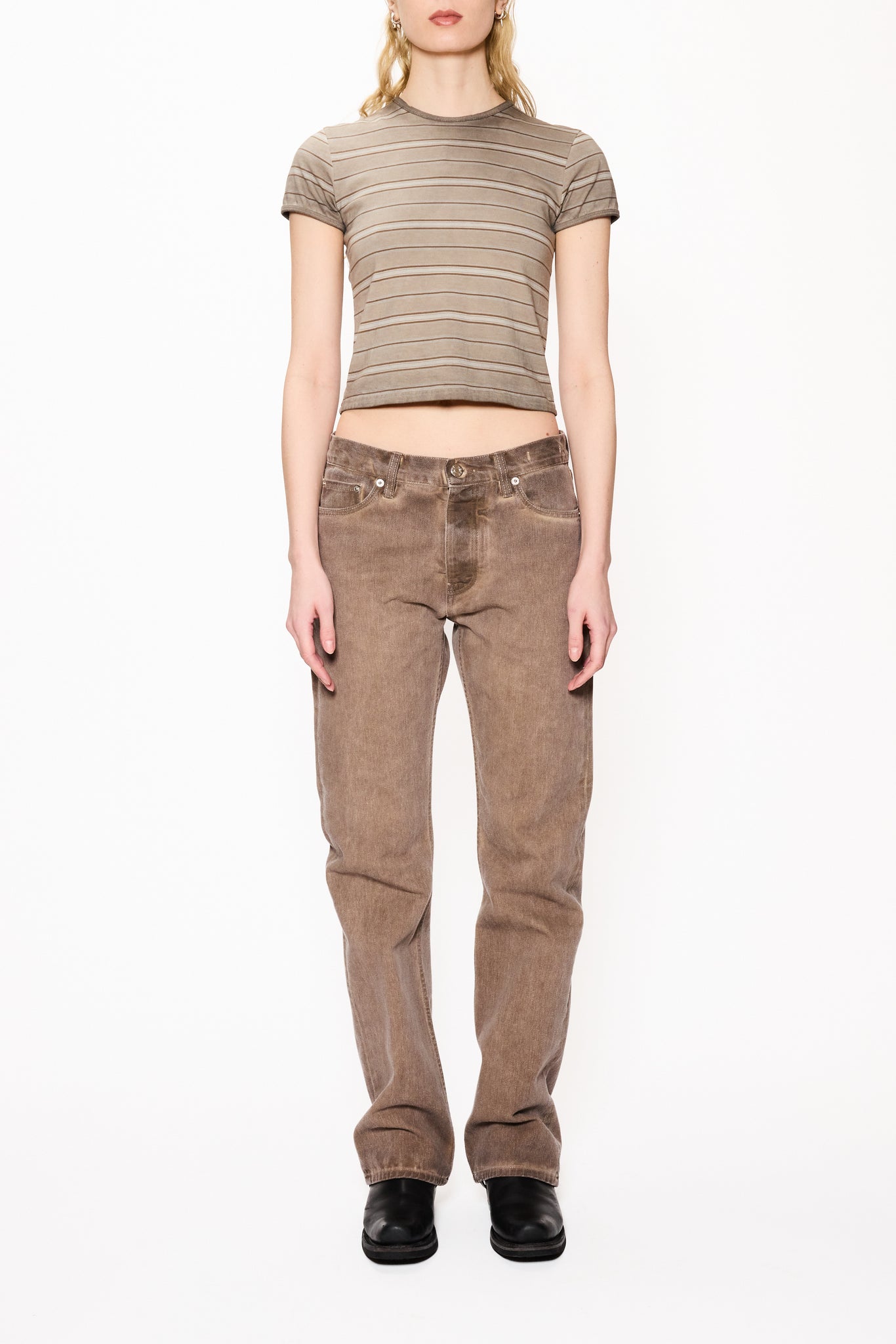 Relaxed Bootcut Rush Jeans in Brown Cold Dye – HOPE STHLM