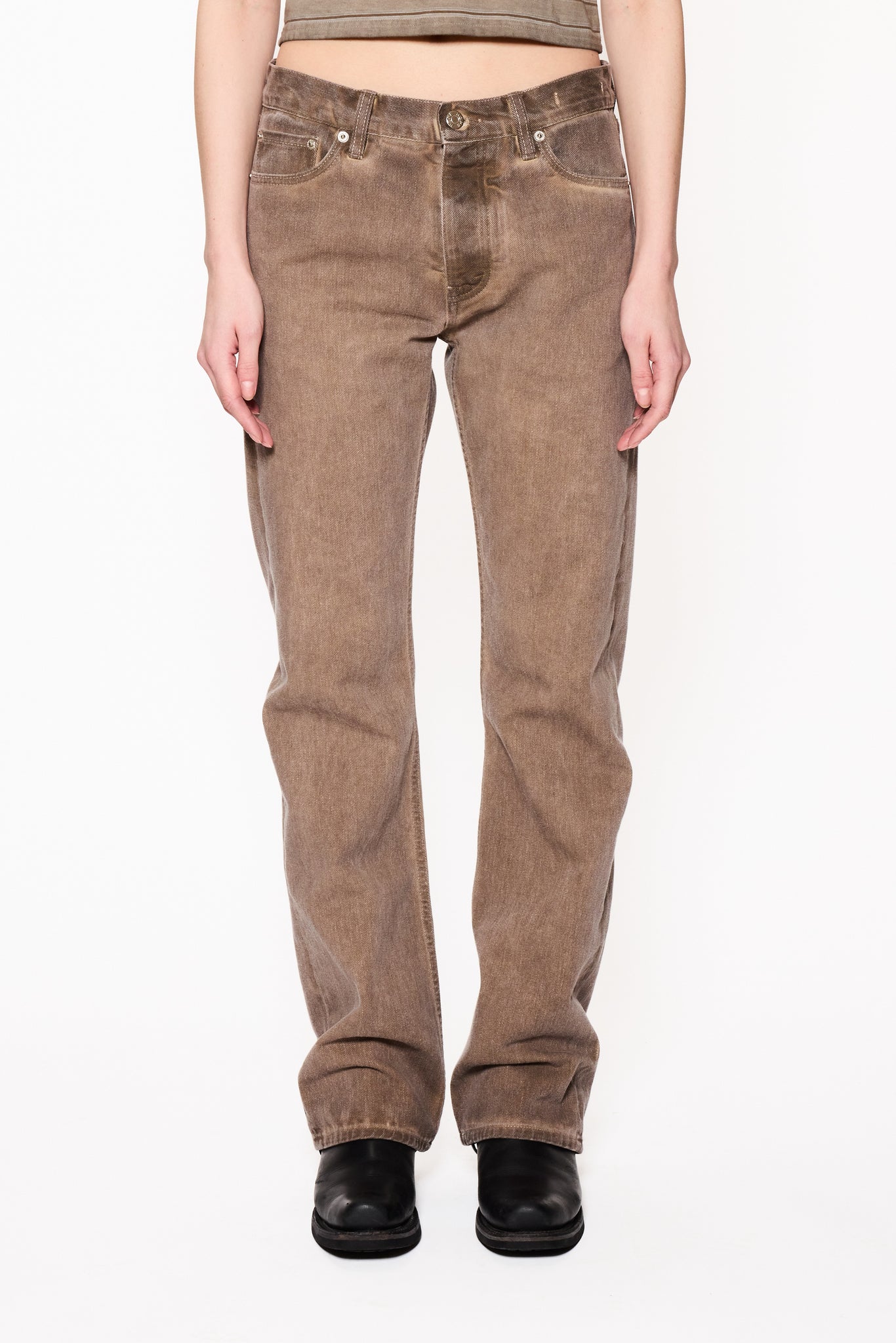 Relaxed Bootcut Rush Jeans in Brown Cold Dye – HOPE STHLM