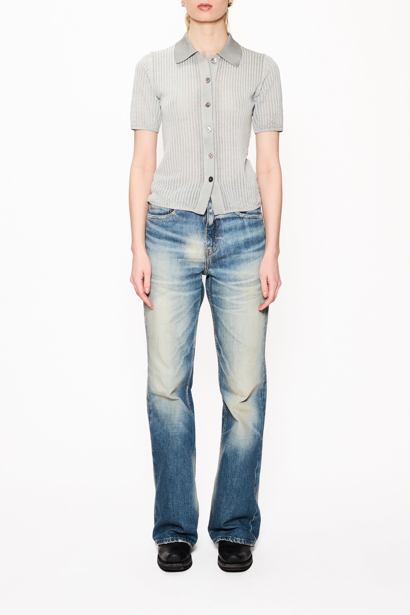 Bootcut Beat Jeans in Aged Blue – HOPE STHLM