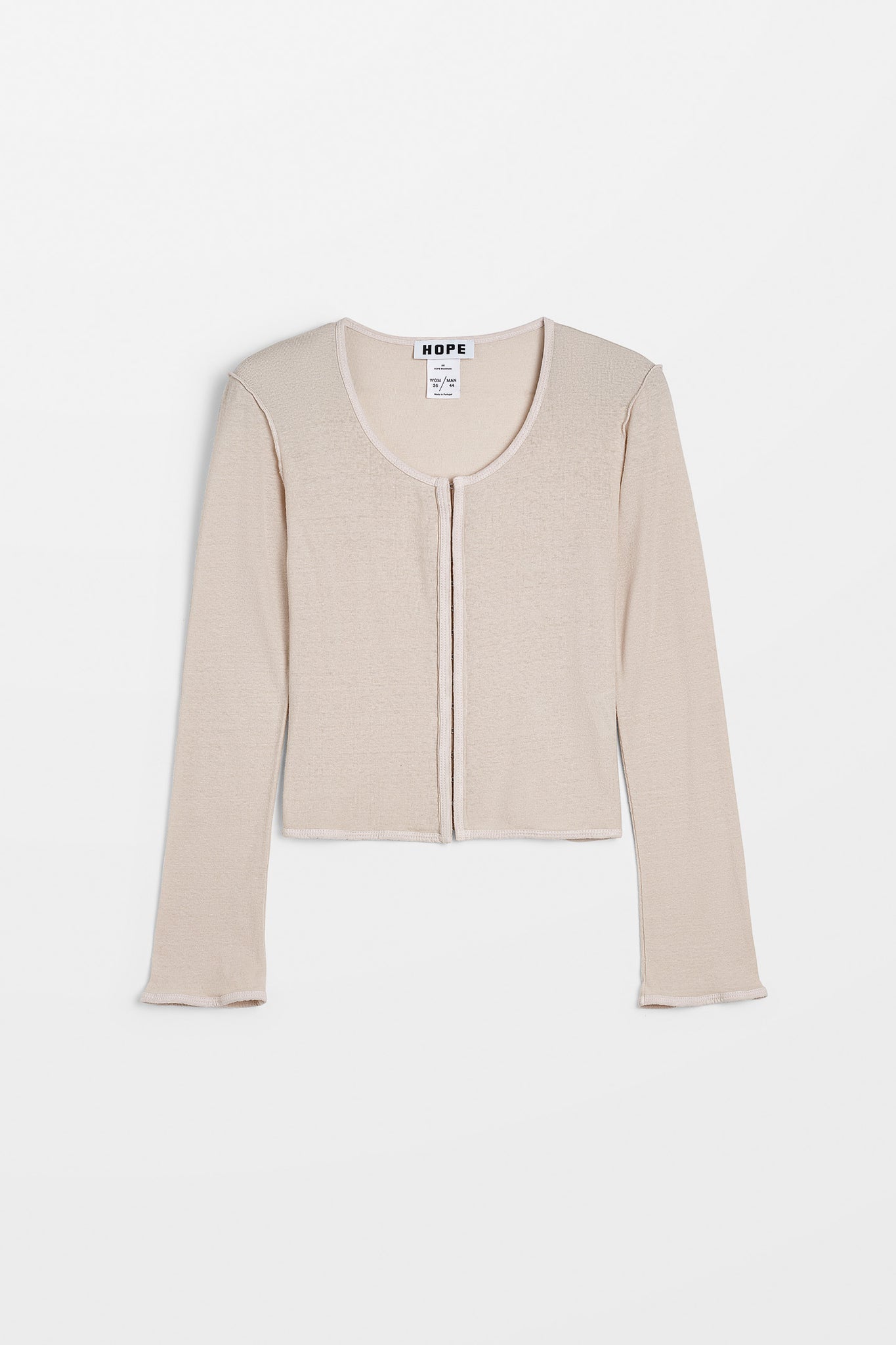 【imperf.】Long Sleeve Rib Cardigan Slim-Fit Longsleeve Cardigan in Ecru Hemp Rib – HOPE STHLM