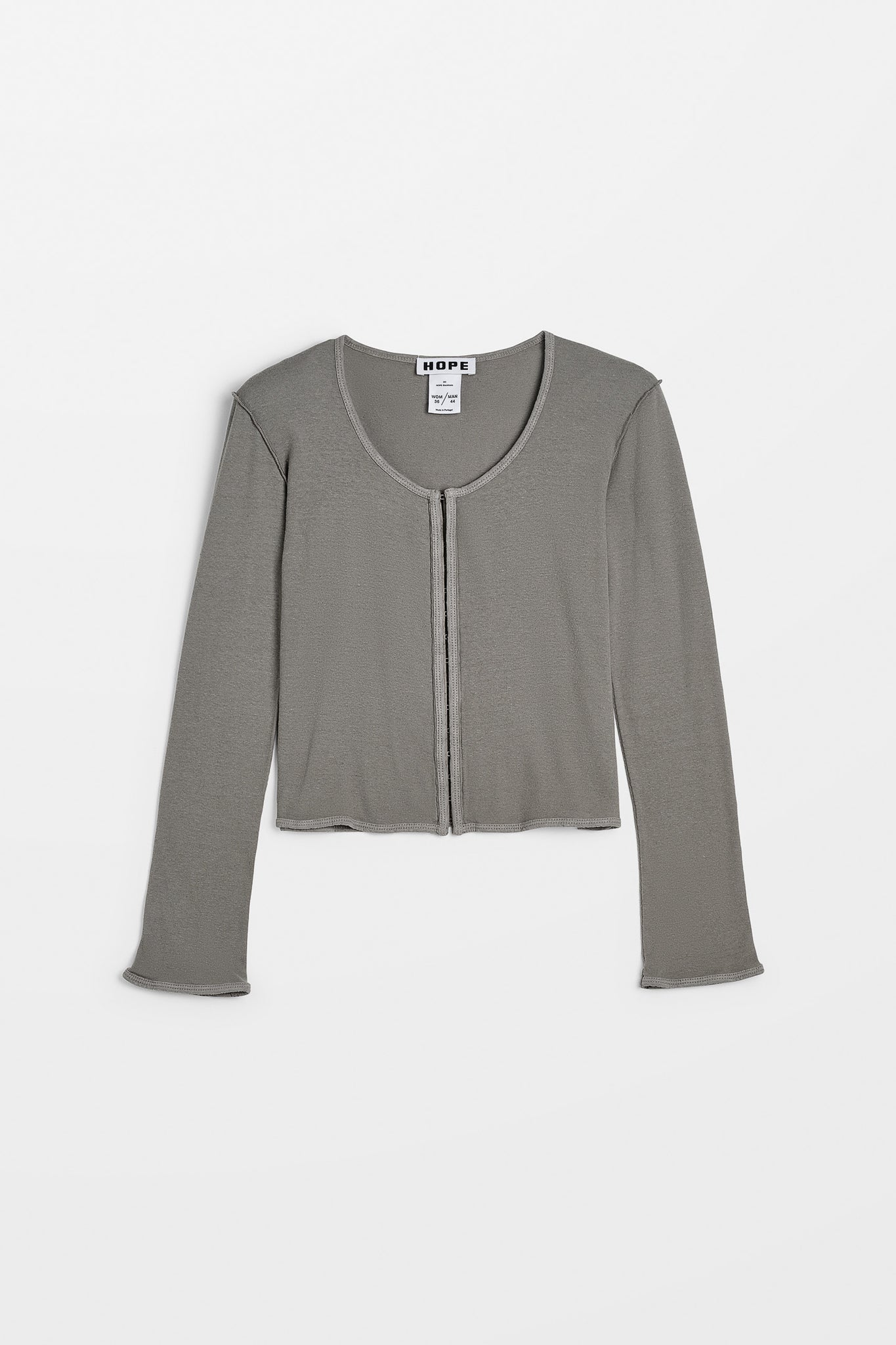 トップス gypsohila WaistShape Cardigan gray Slim-Fit Longsleeve Cardigan in Sage Grey Hemp Rib – HOPE STHLM