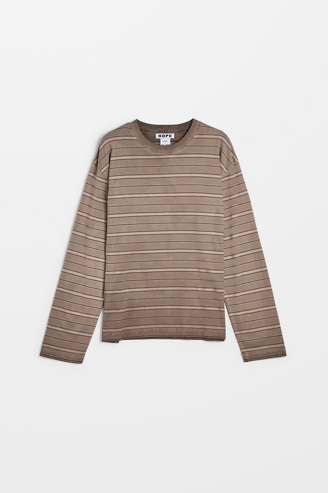Relaxed Longsleeve in Overdyed Beige Stripe – HOPE STHLM