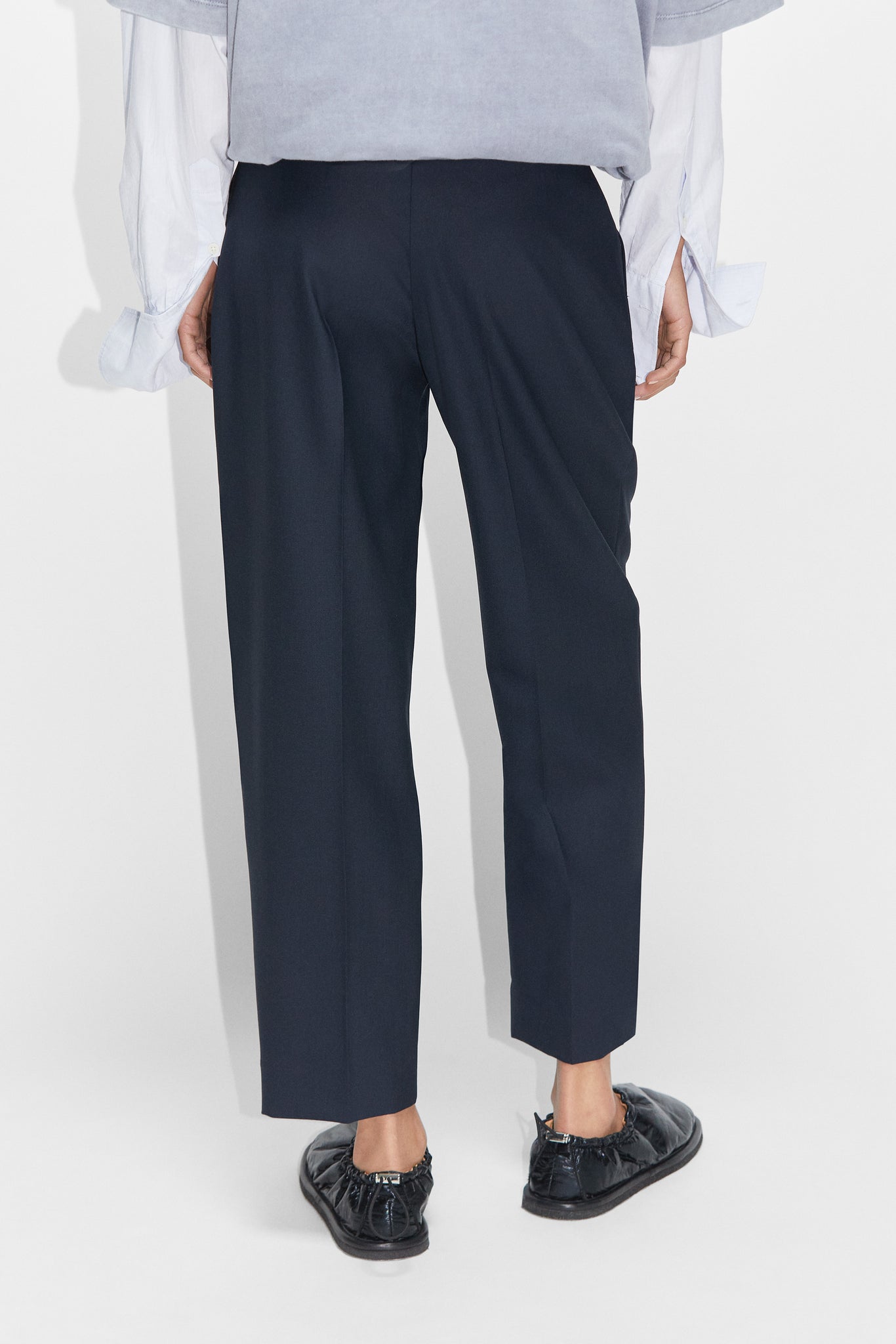 Cropped High Waist Trousers