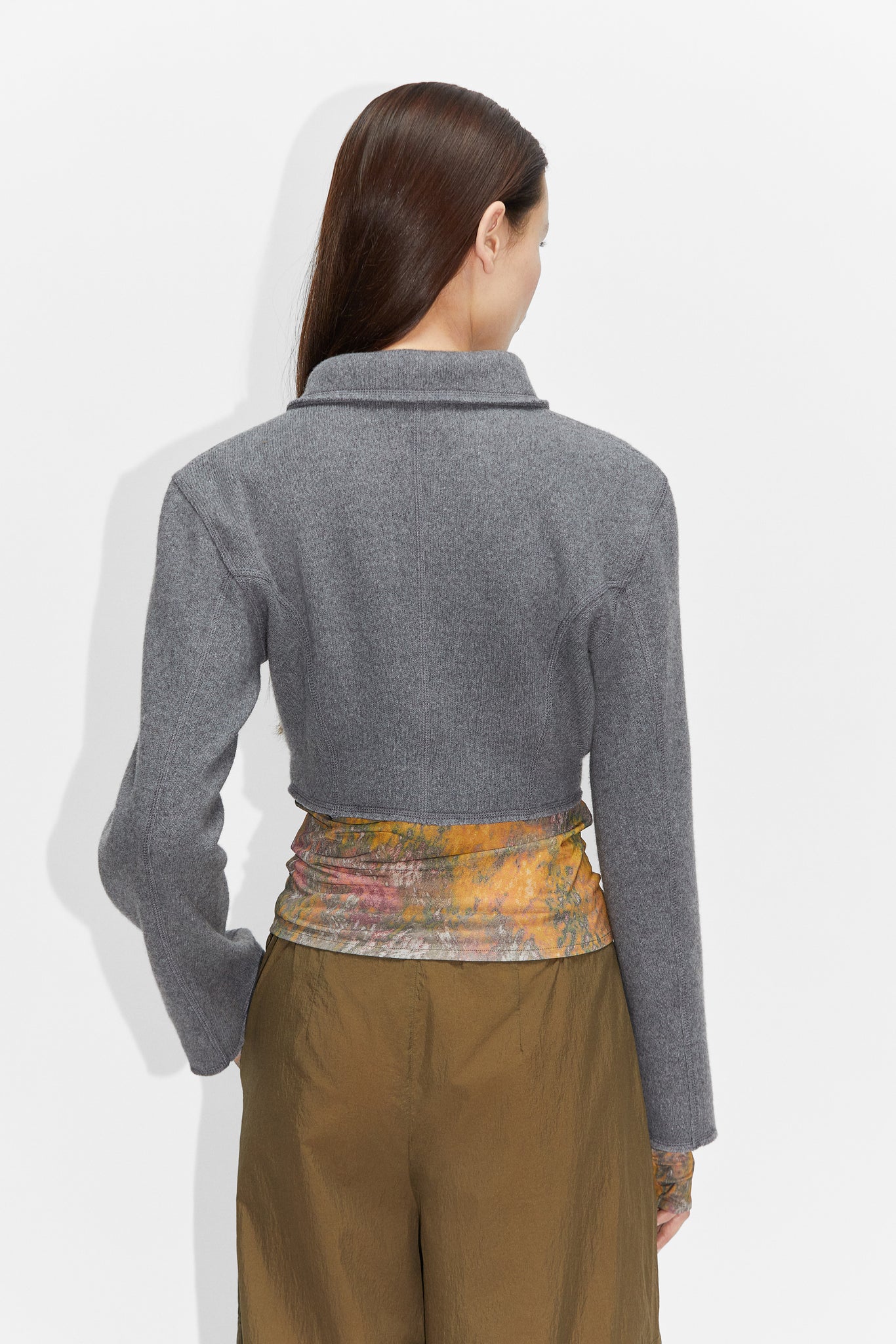 Cropped Wool Overshirt in – STHLM HOPE Grey Melange