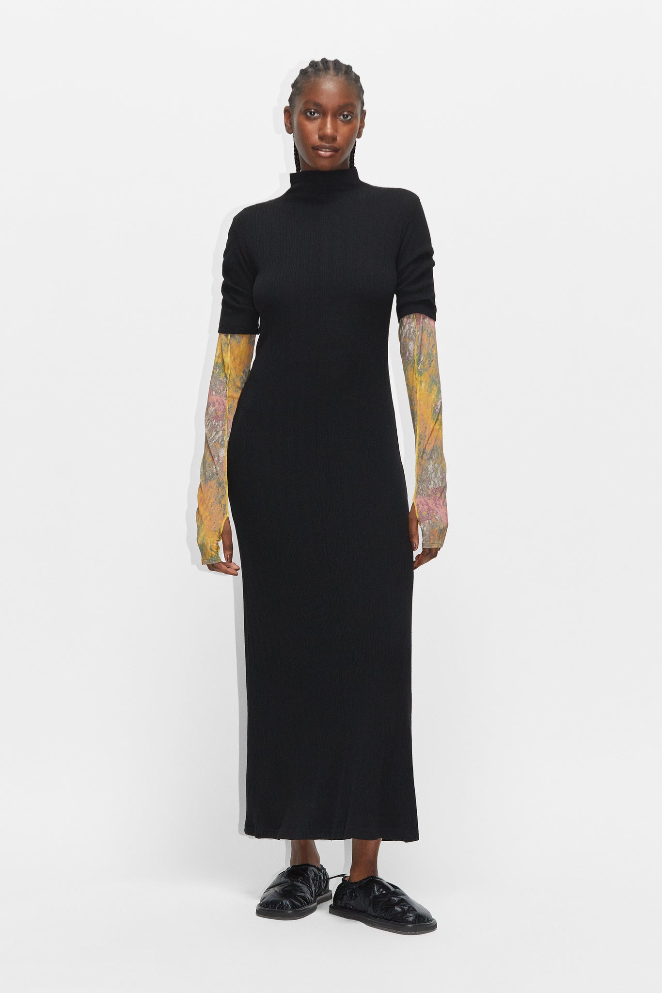 Ribbed Turtleneck Dress in Black – HOPE STHLM